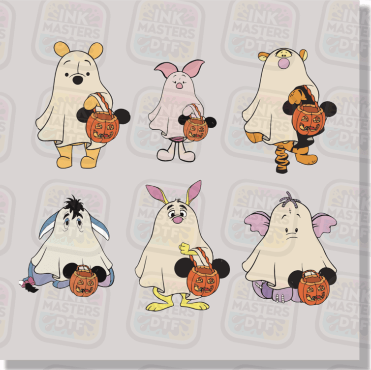 100 Acre Wood Trick Or Treat Ghost DTF Transfer - Ink Masters DTF