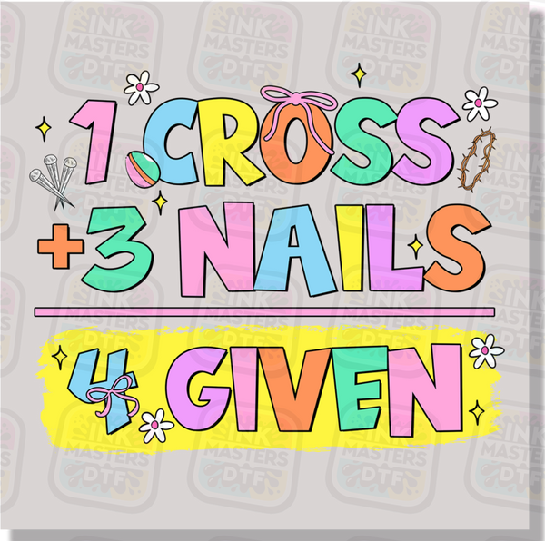 1 Cross 3 Nails 4 Given DTF Transfer - Ink Masters DTF