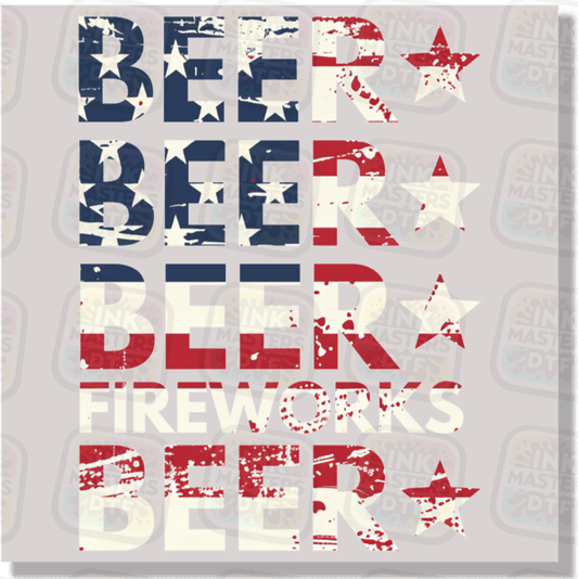 Beer Beer Fireworks Beer DTF Transfer - Ink Masters DTF