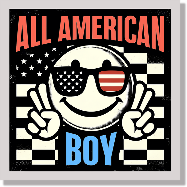 All American Boy Fourth Of July Kids DTF Transfer