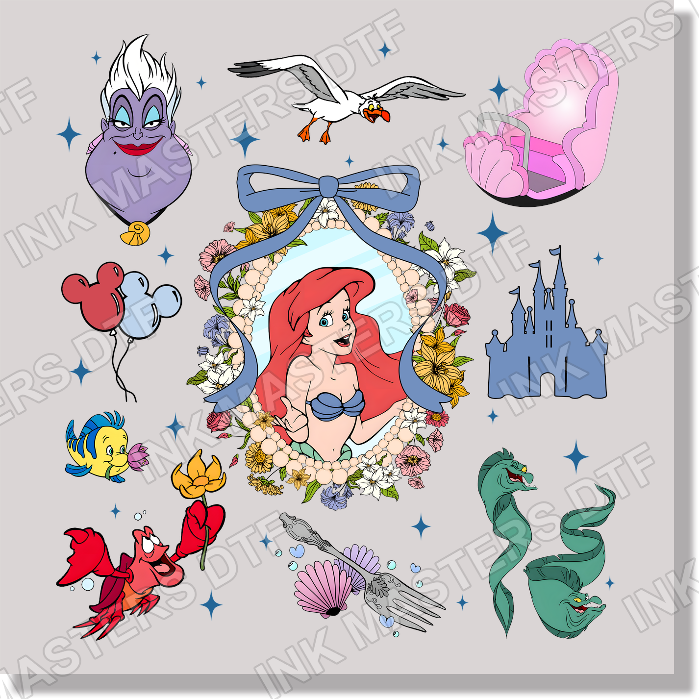 Ariel Collage DTF Transfer