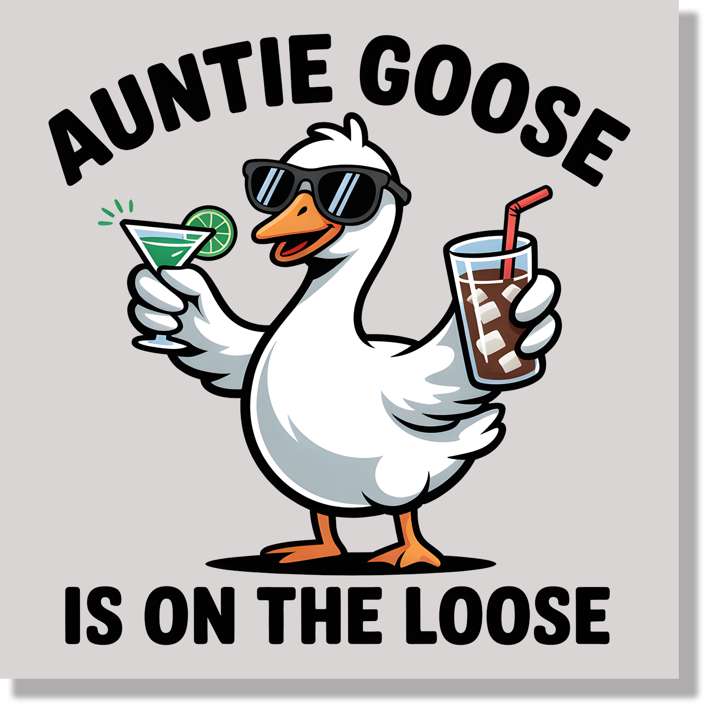Auntie Goose Is On The Loose Funny DTF Transfer