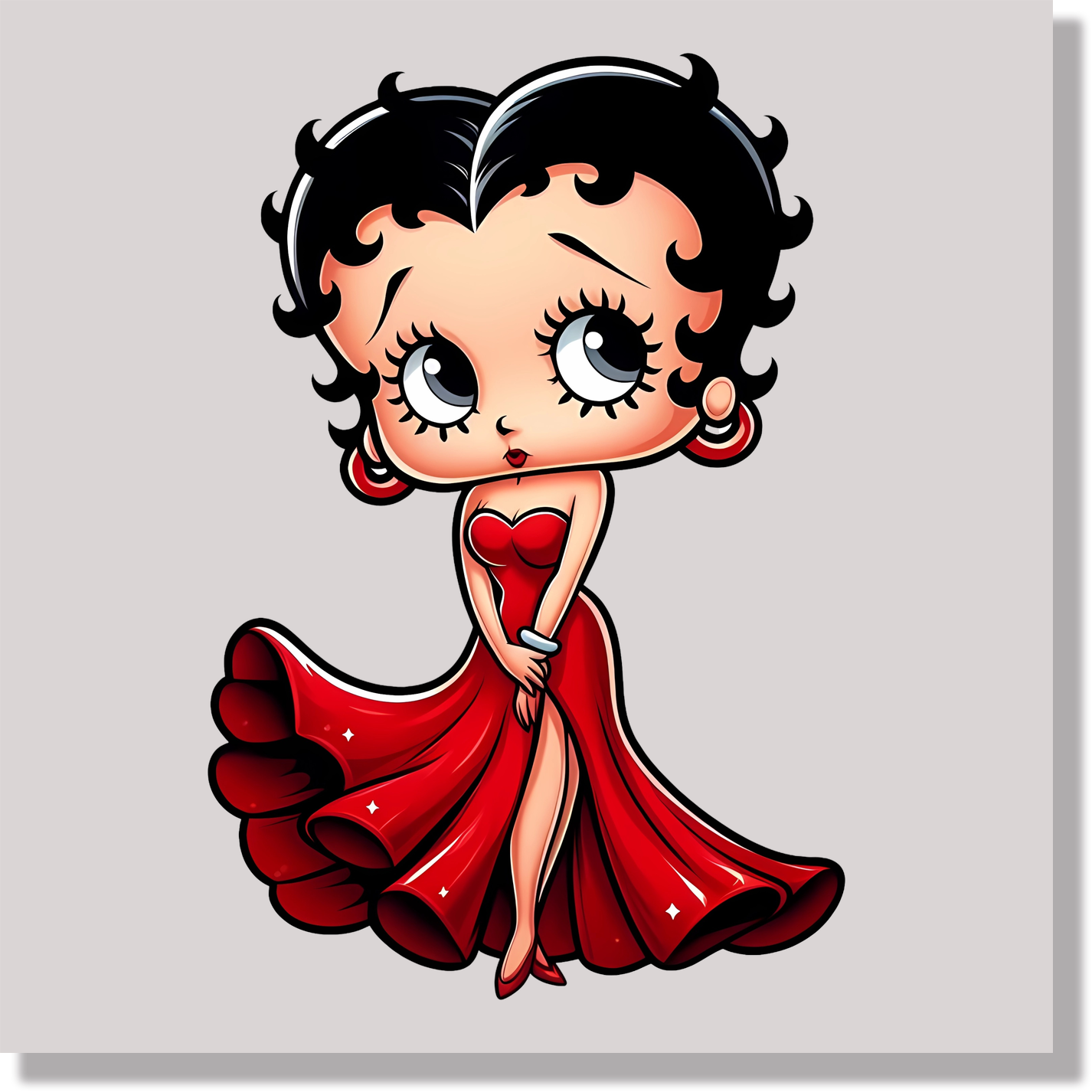 Betty Boop Red Dress Standing DTF Transfer