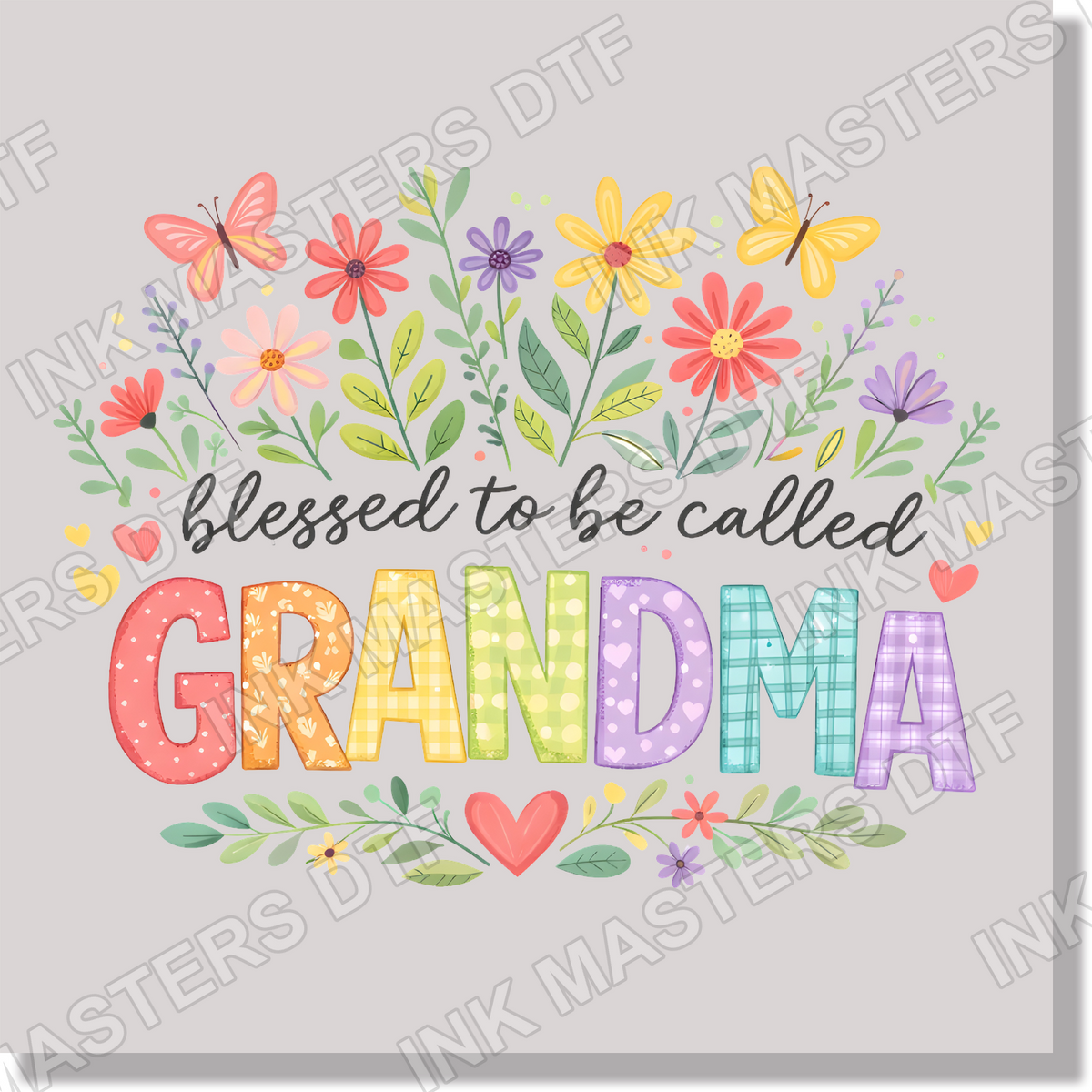 Blessed To Be Called Grandma Floral DTF Transfer