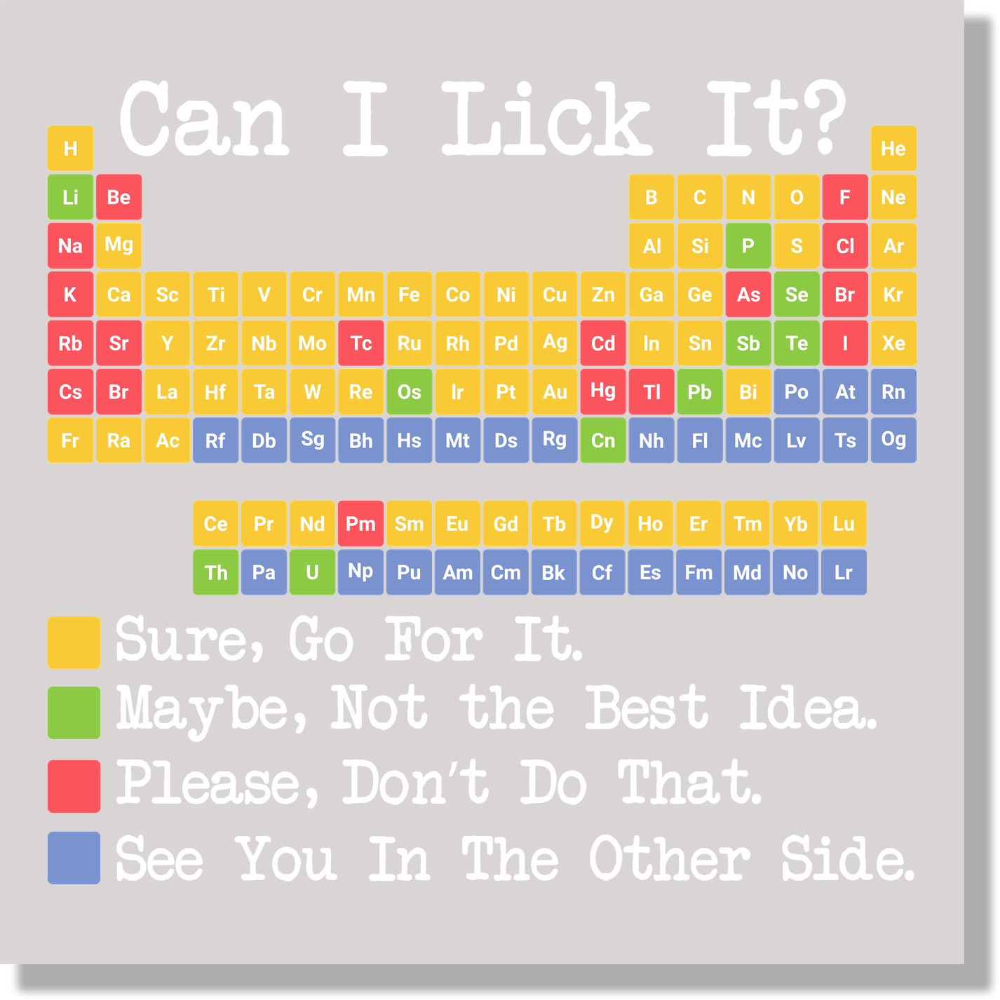 Can I Lick It Periodic Table Funny DTF Transfer