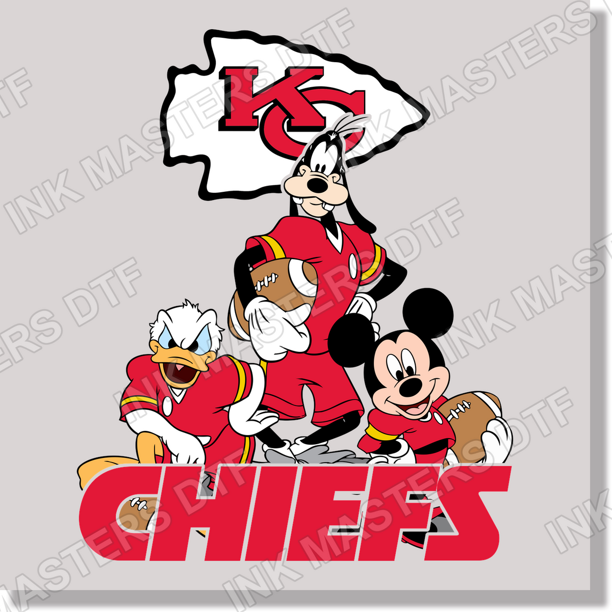 Chiefs Football Mickey & Friends DTF Transfer