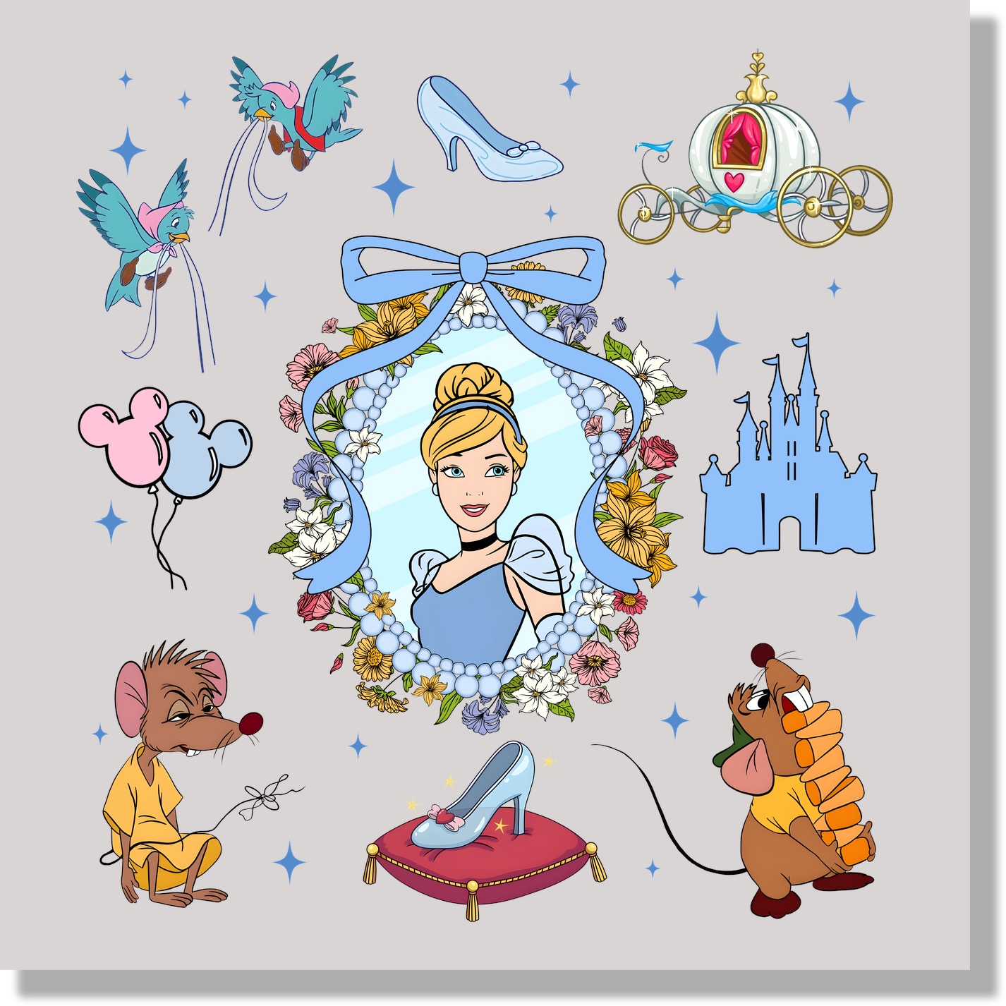Cinderella Collage DTF Transfer