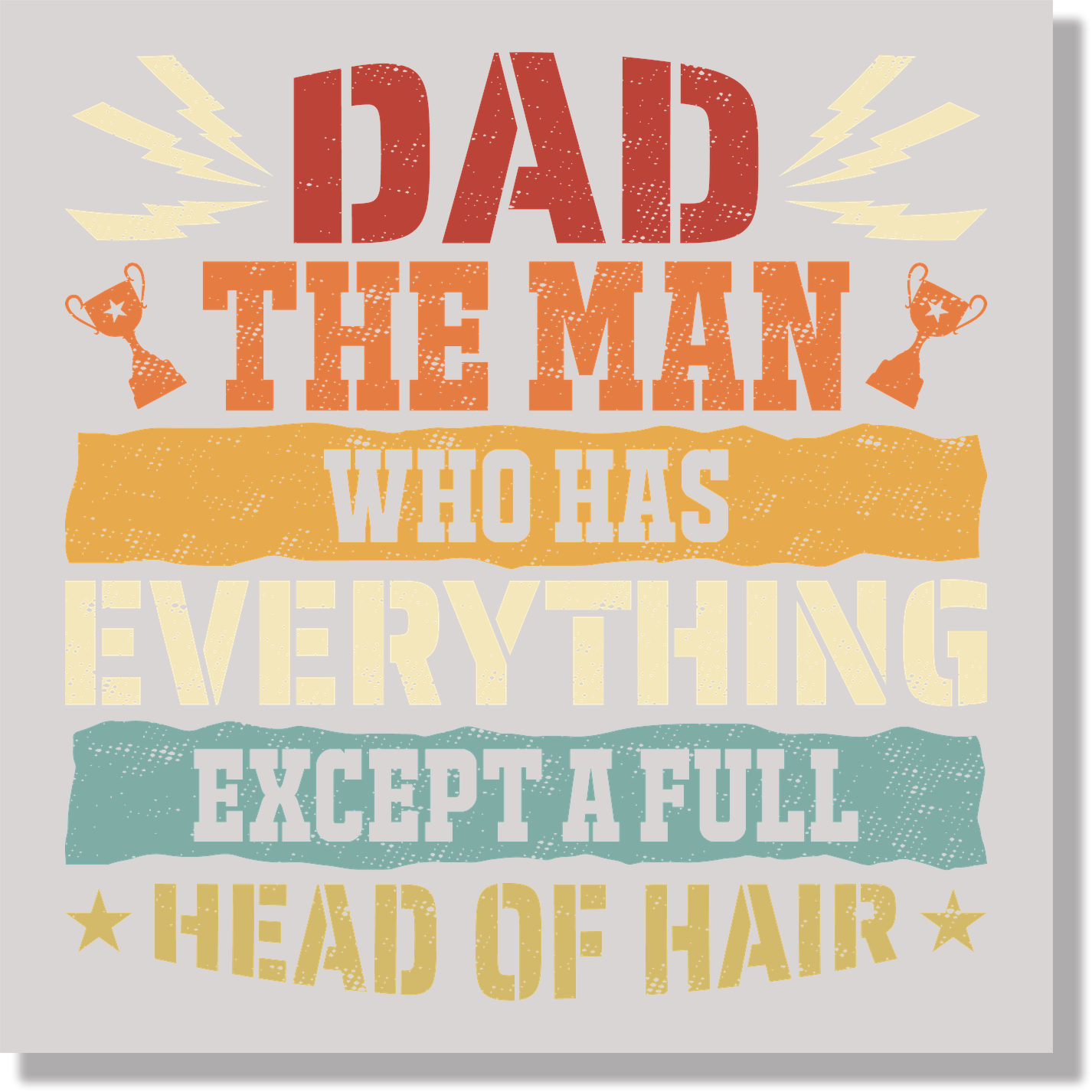 Dad The Man Who Has Everything Except A Full Head Of Hair Funny Fathers Day DTF Transfer