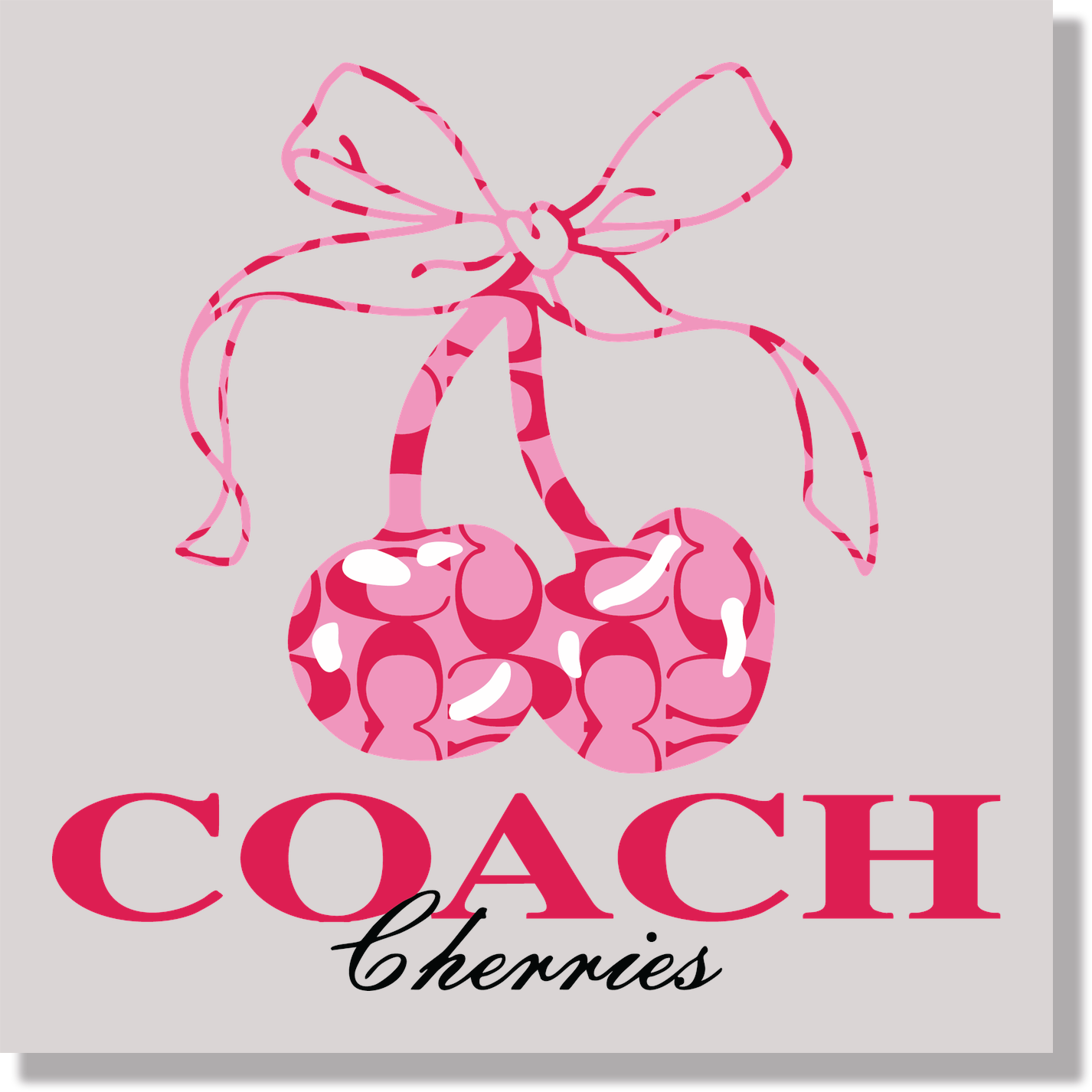 Designer Coach Pink Cherries DTF Transfer