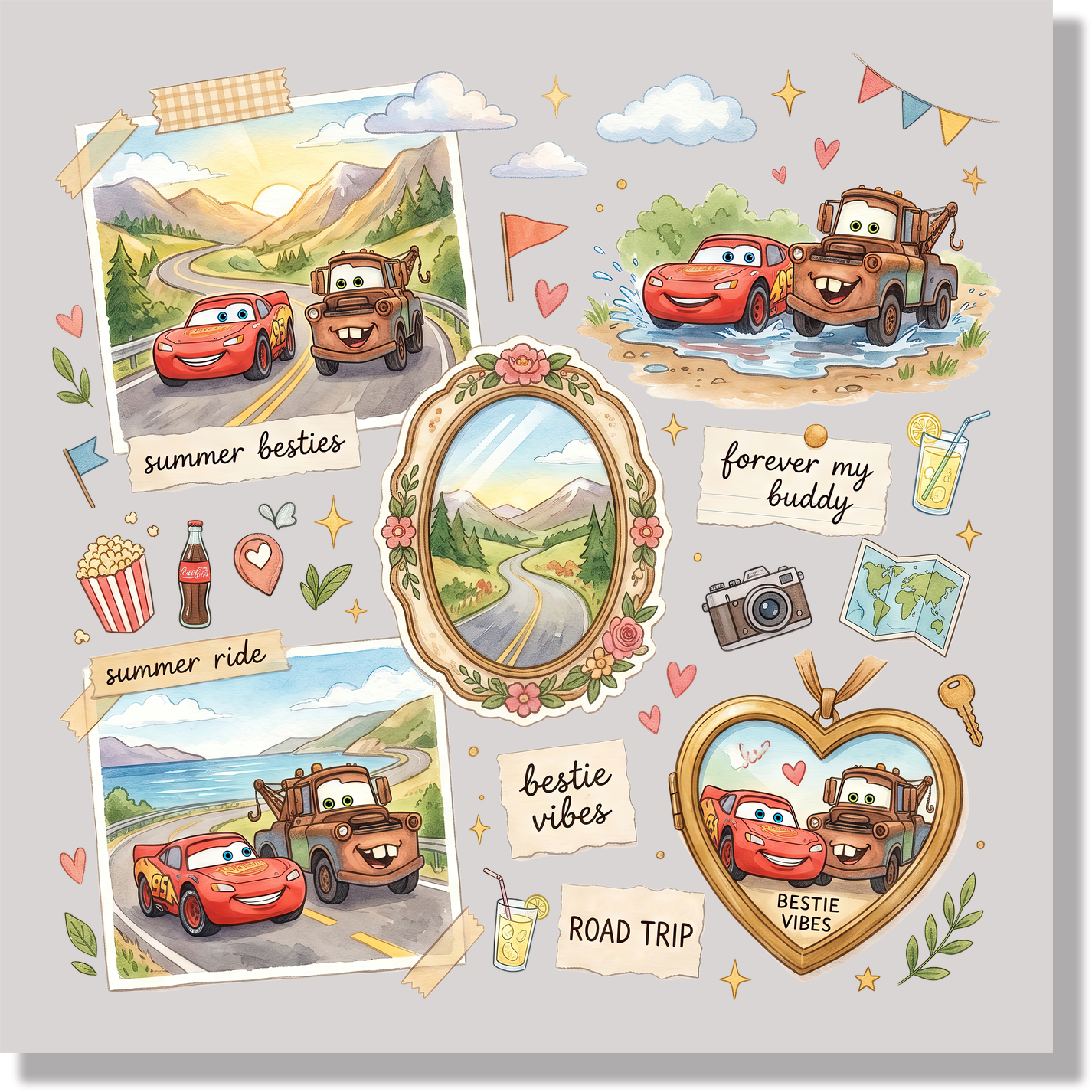 Disney Cars Besties Roadtrip DTF Transfer