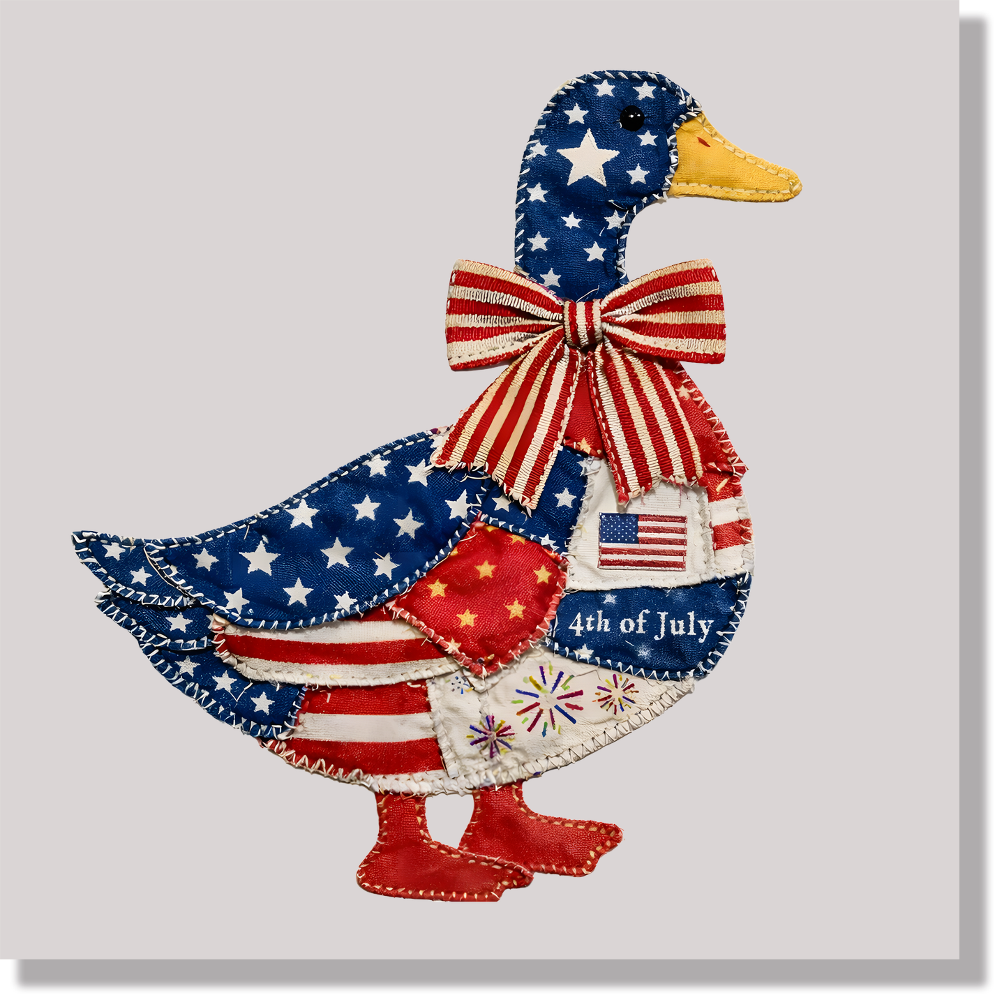Faux Patch American Duck 4th of July & Patriotic DTF Transfer