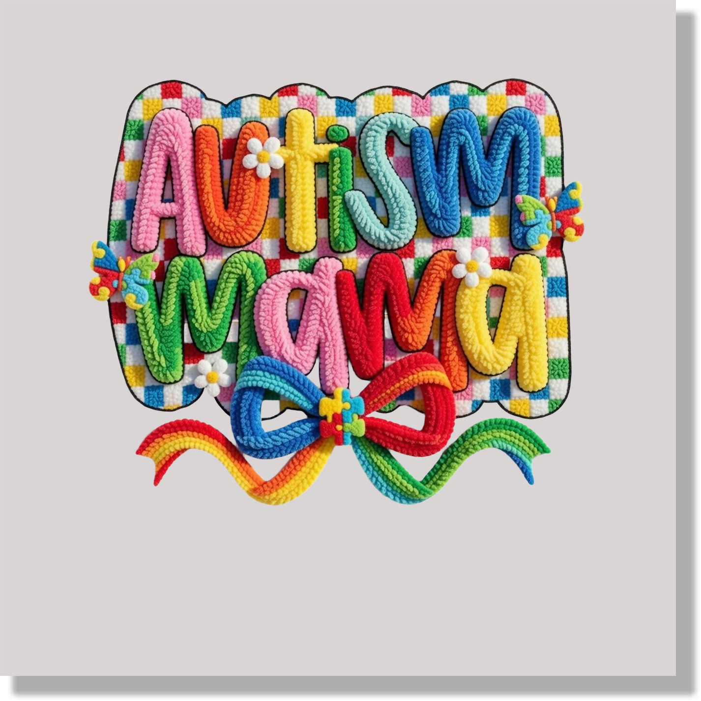 Faux Yarn Autism Mama Awareness & Causes DTF Transfer