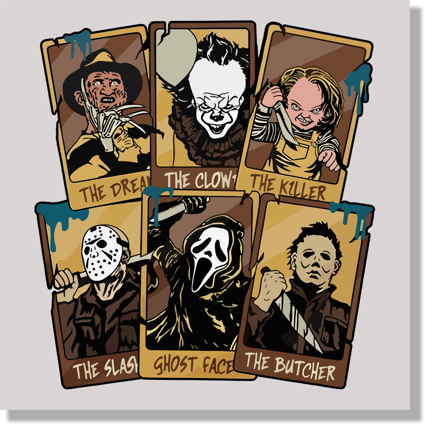 Horror Cards DTF Transfer