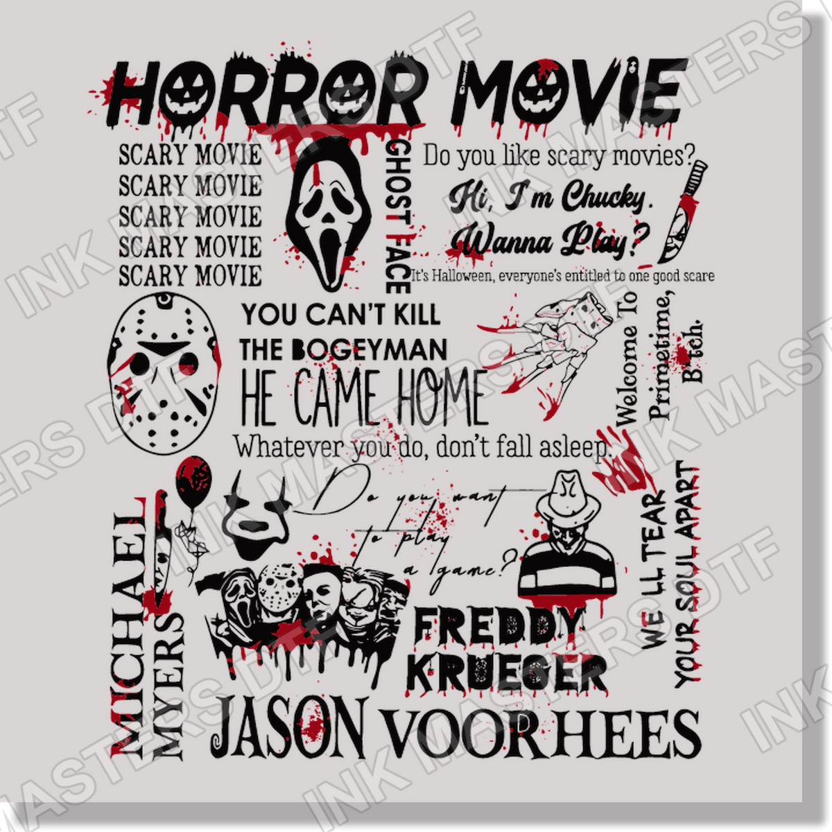 Horror Movie DTF Transfer