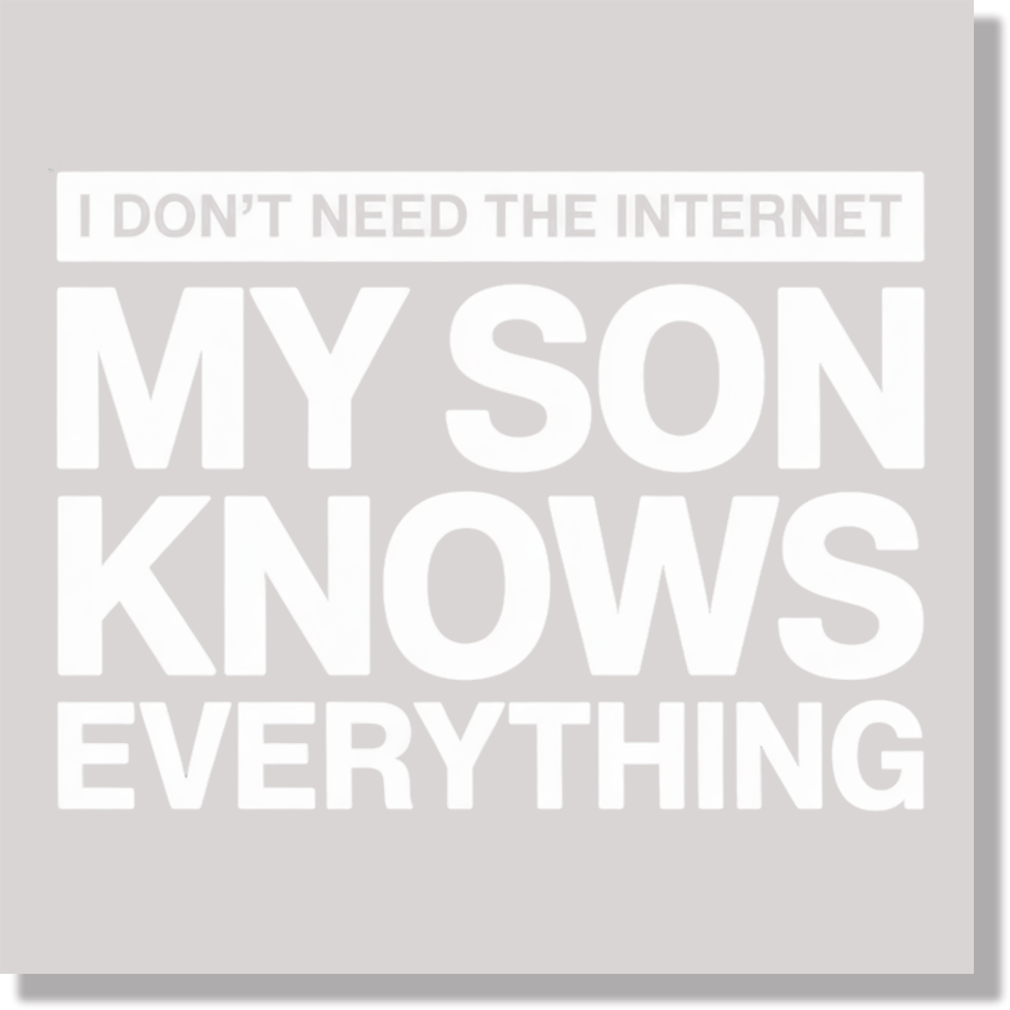 I Don't Need The Internet My Son Knows Everything Funny DTF Transfer