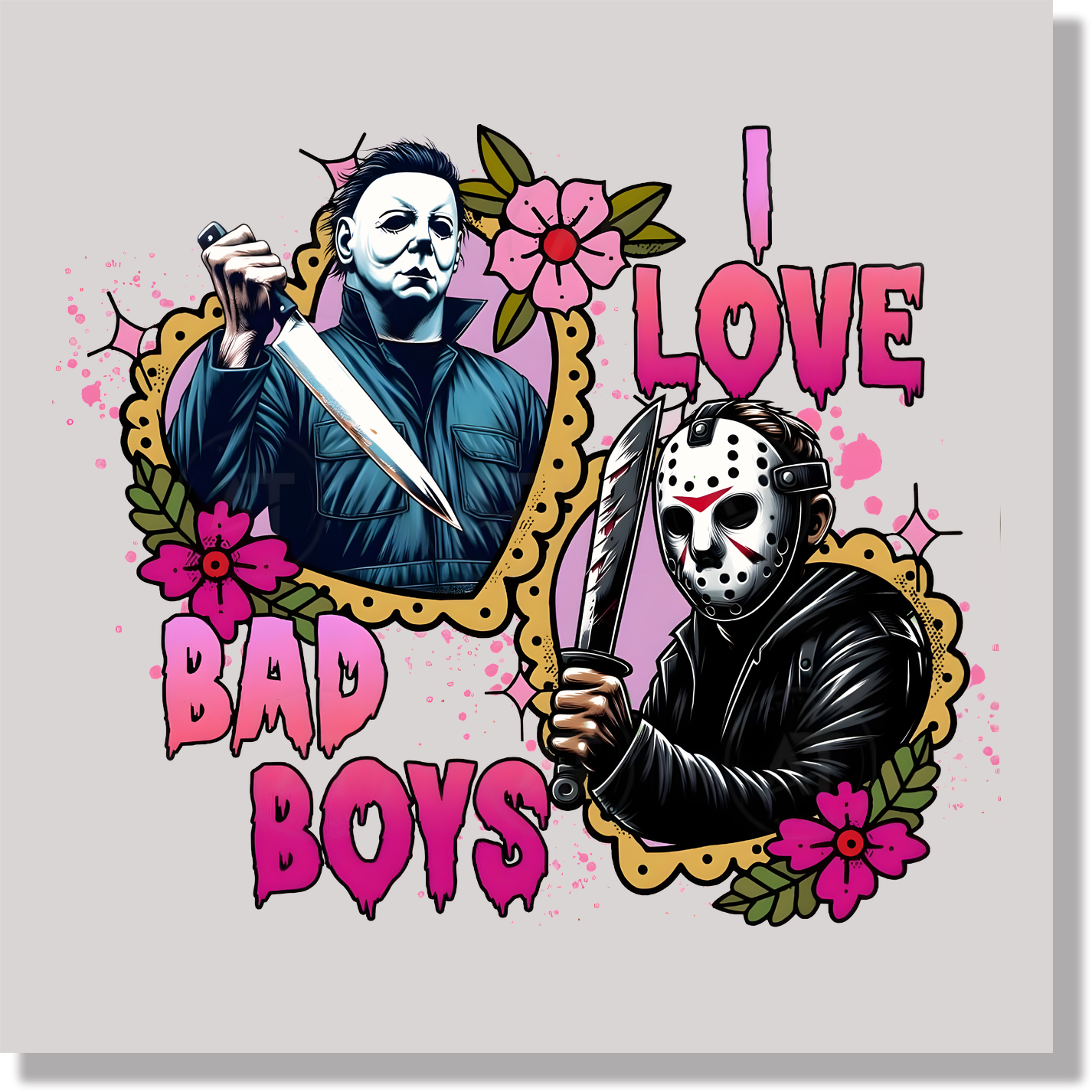 I Love Bad Boys DTF Transfer
