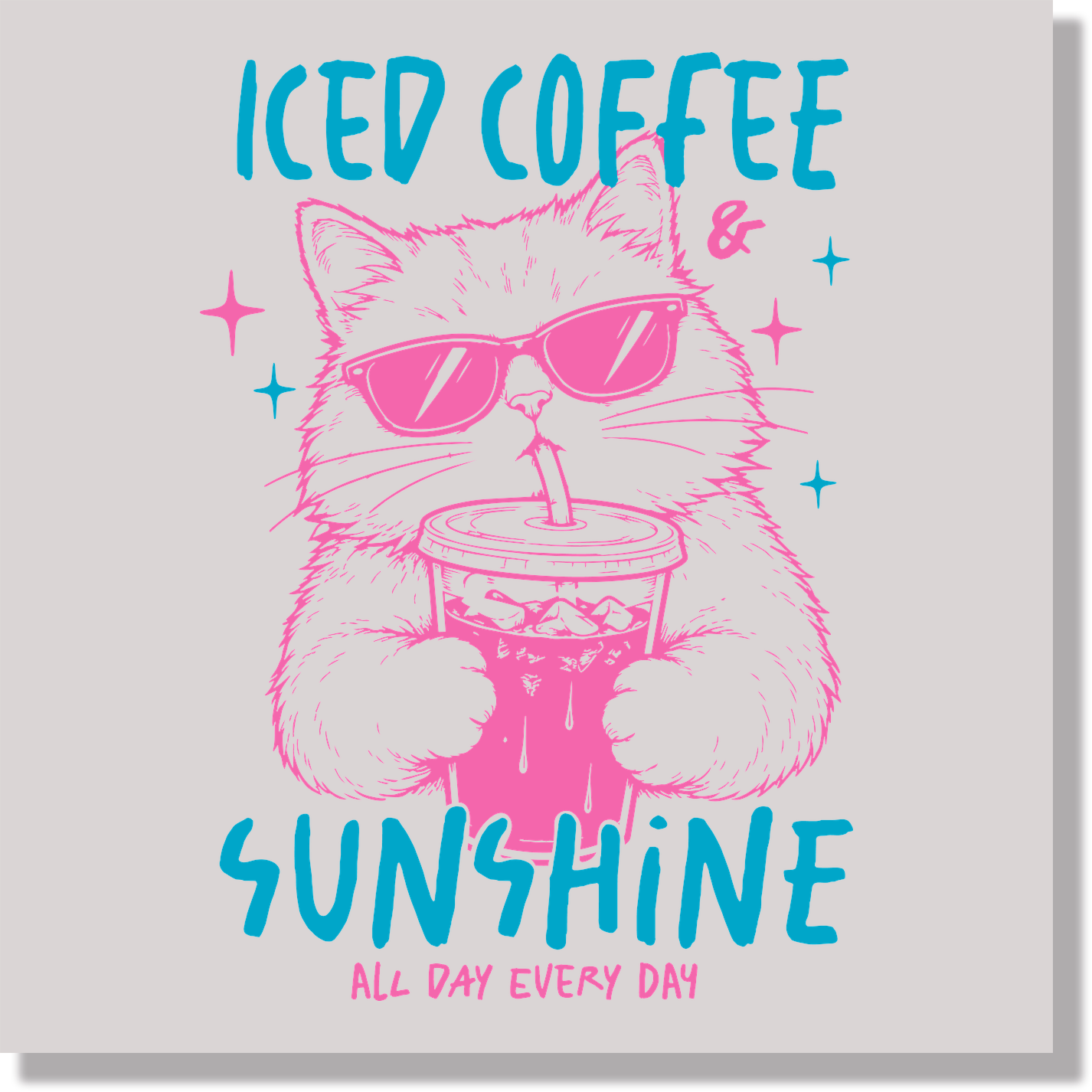 Iced Coffee & Sunshine DTF Transfer