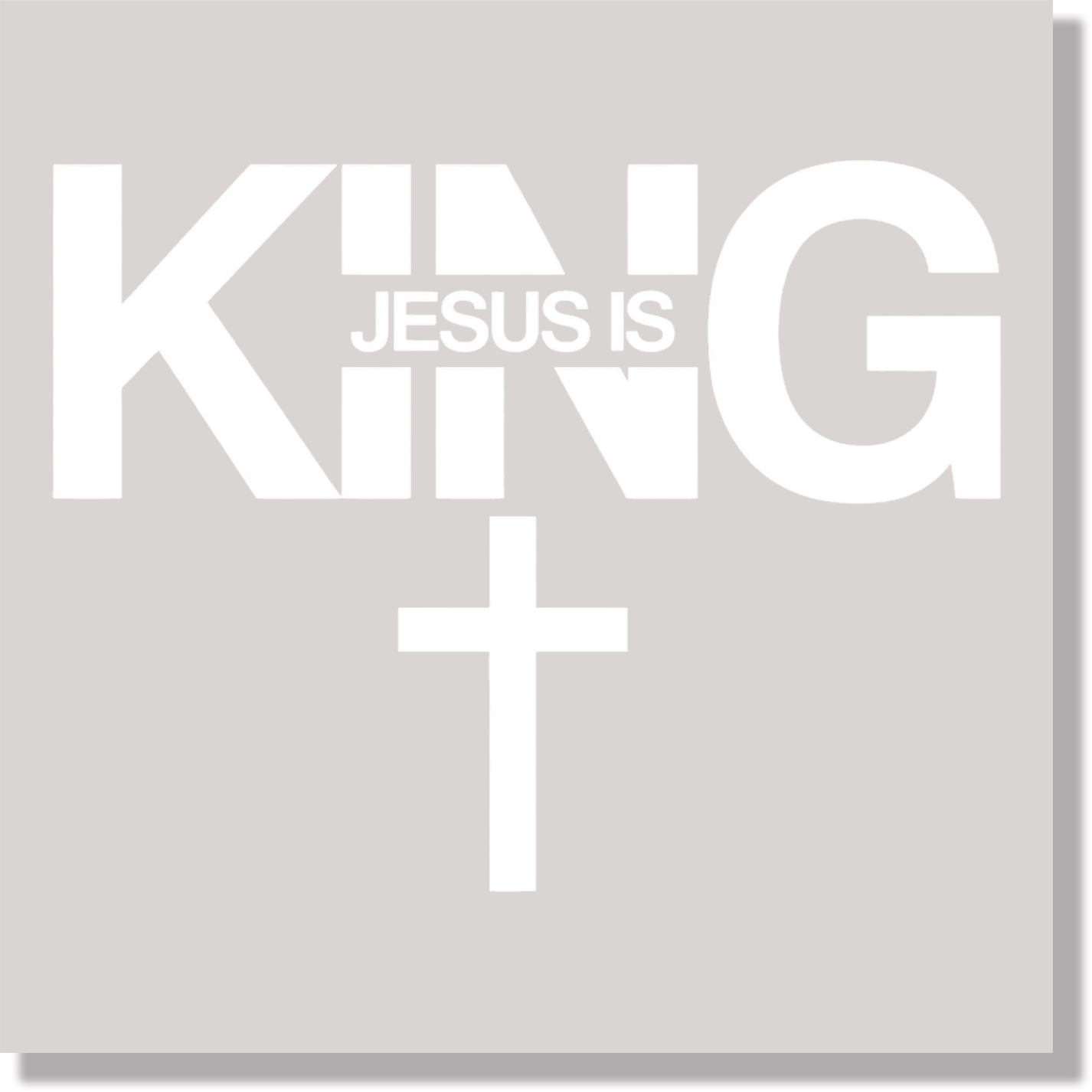 Jesus Is King White Text DTF Transfer