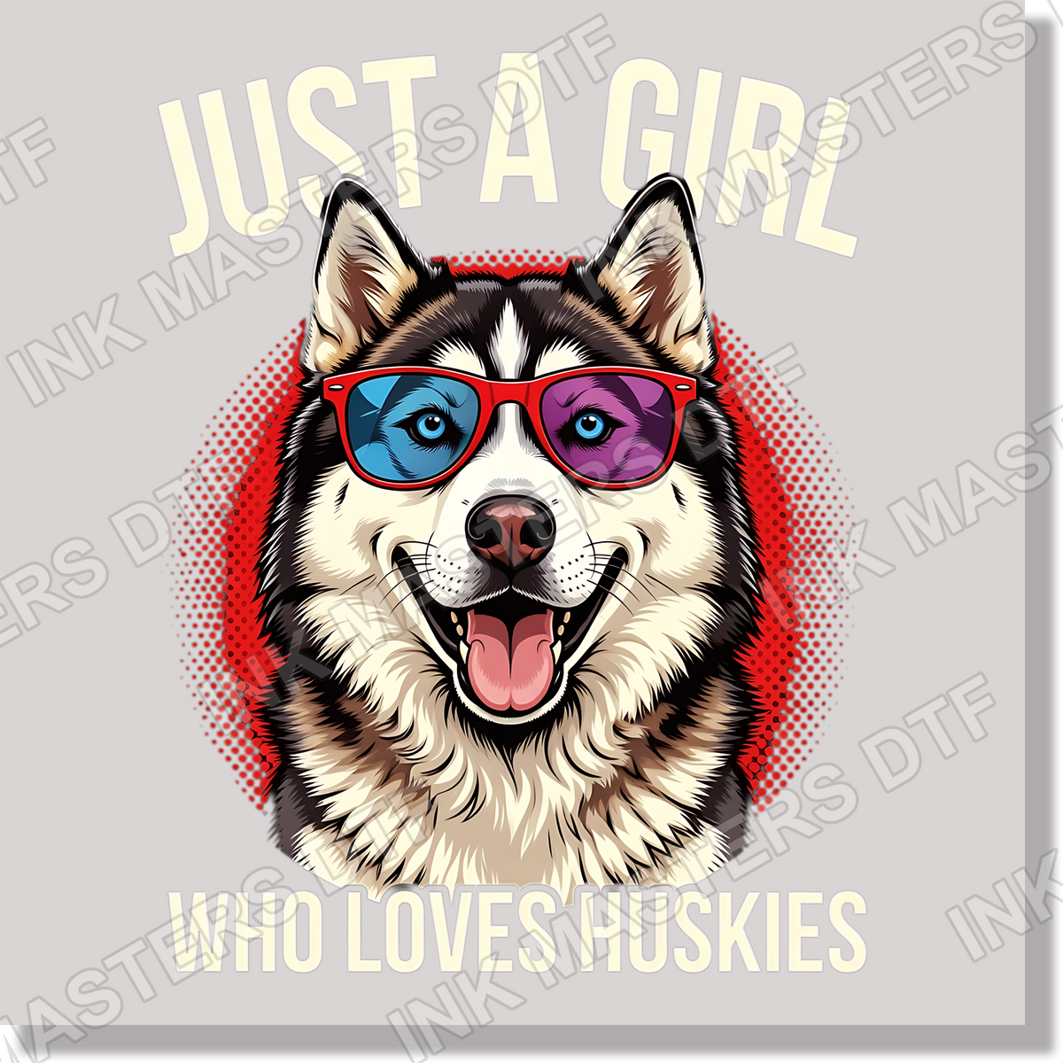 Just A Girl Who Loves Huskies DTF Transfer