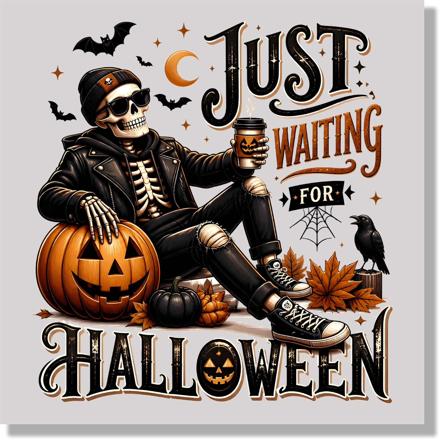 Just Waiting For Halloween DTF Transfer