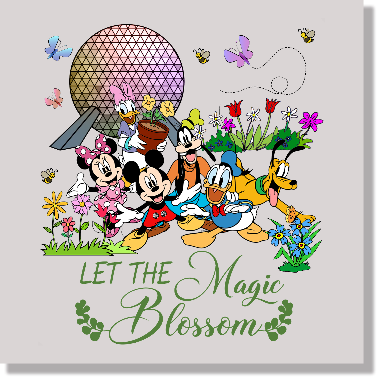 Let The Magic Bloosom Mickey Epcot DTF Transfer