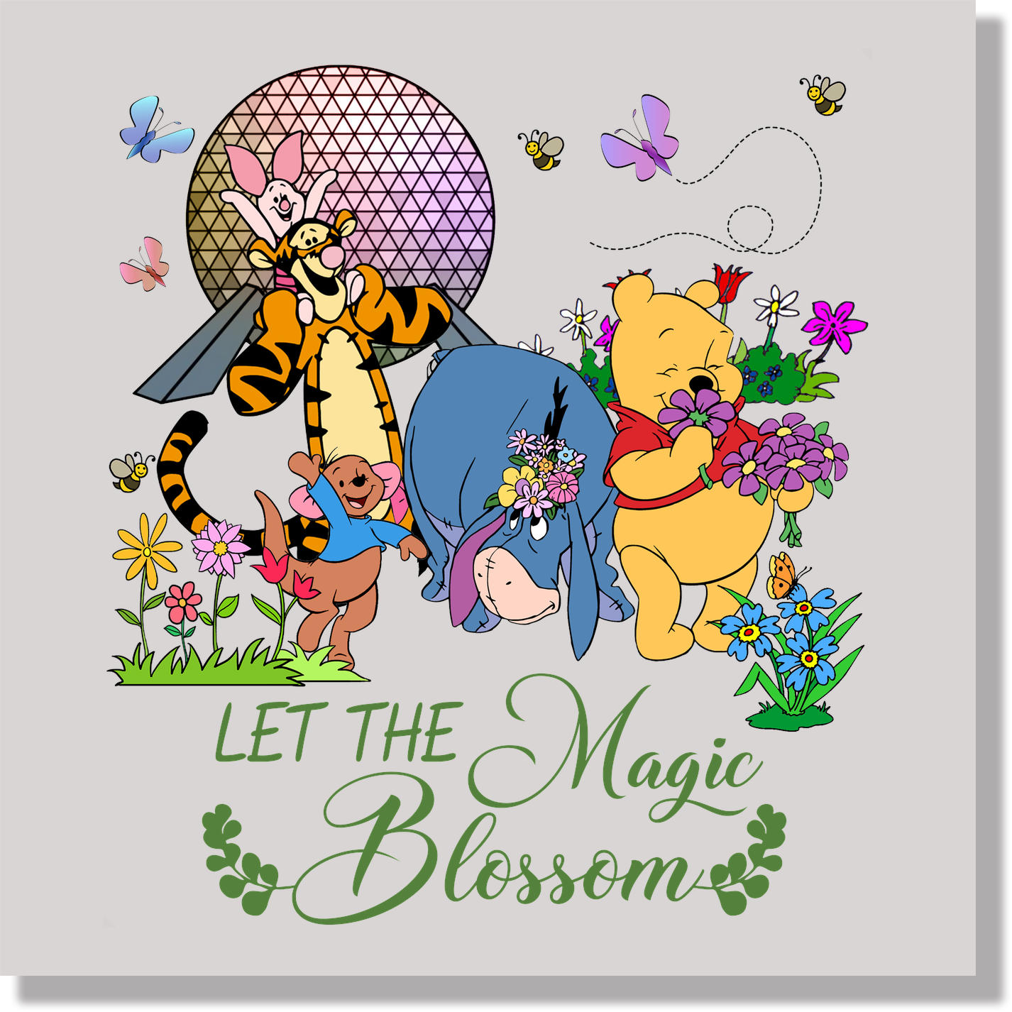 Let The Magic Blossom Winnie The Pooh Epcot DTF Transfer