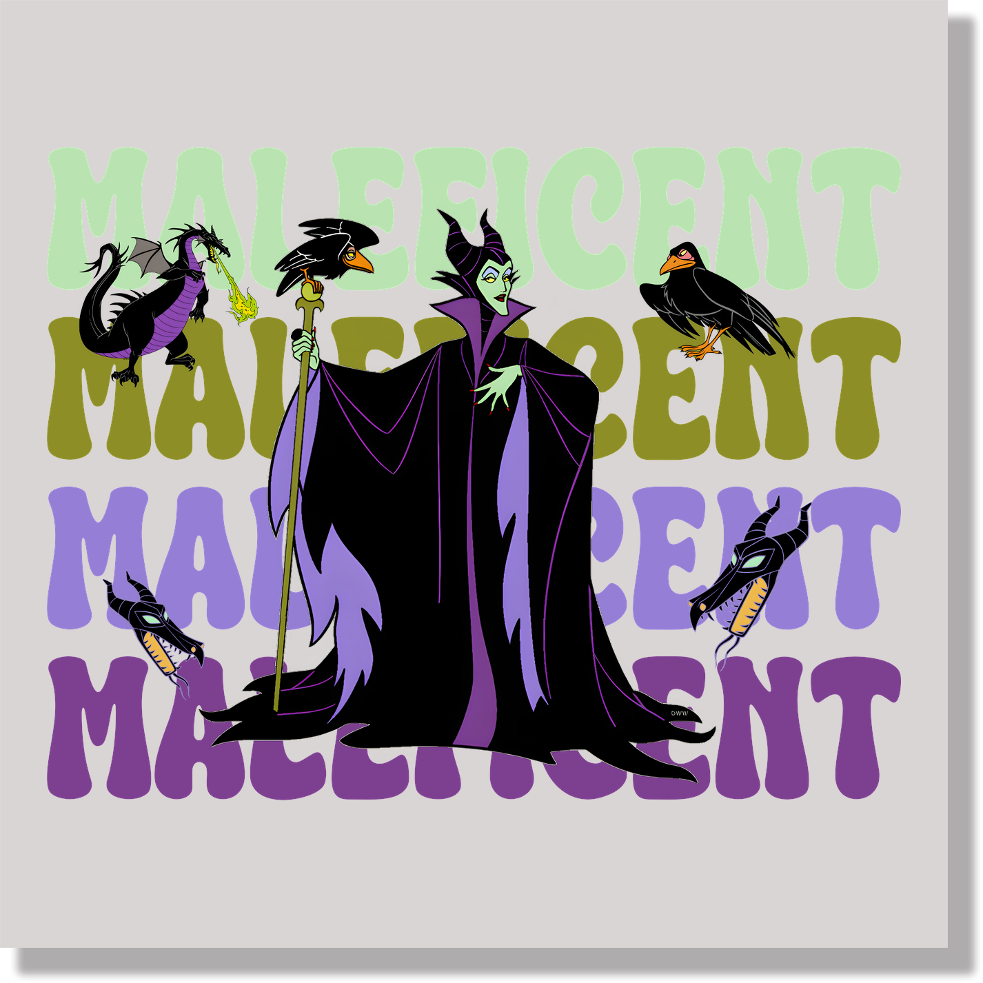 Maleficent Repeated Name DTF Transfer