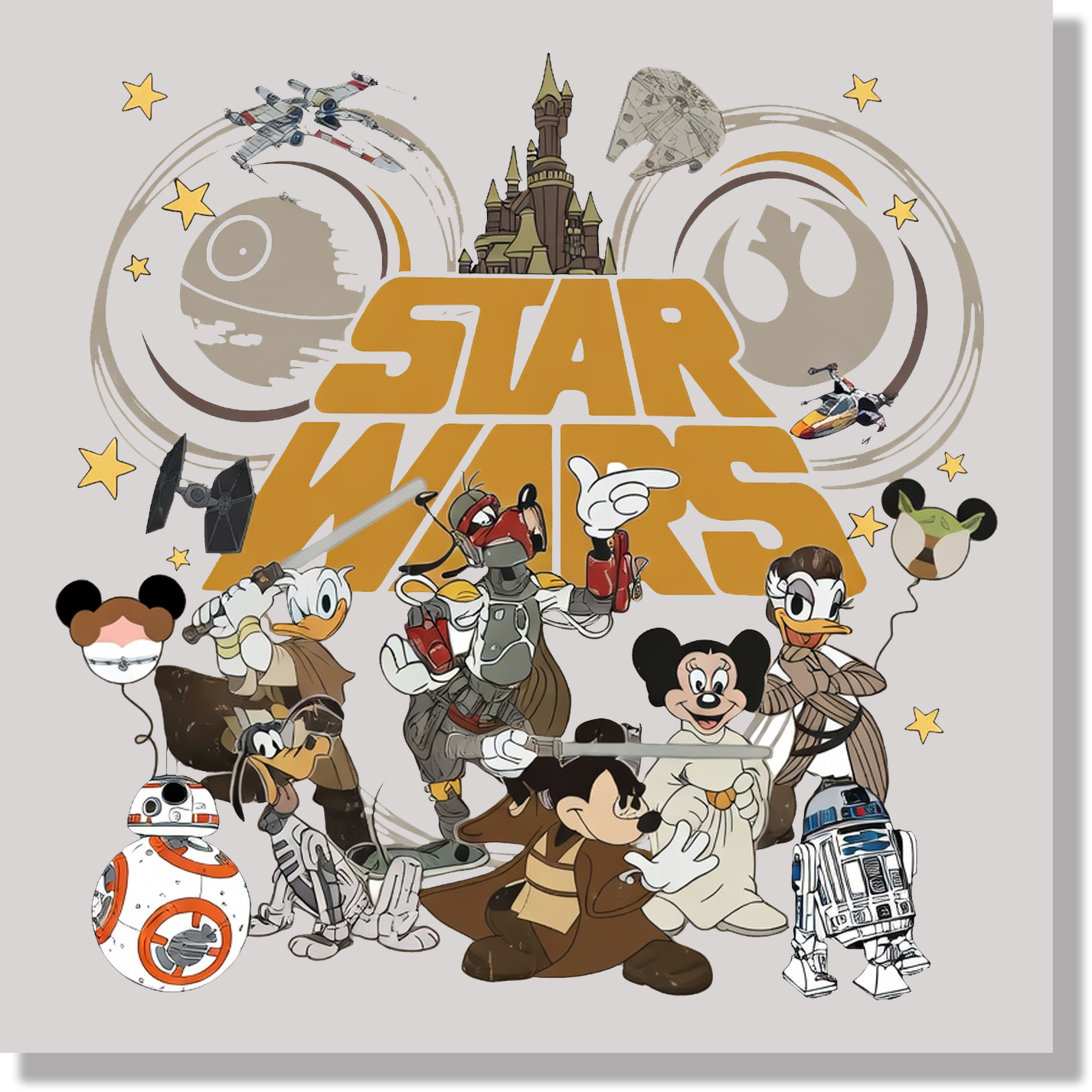 Mickey Mouse Star Wars DTF Transfer