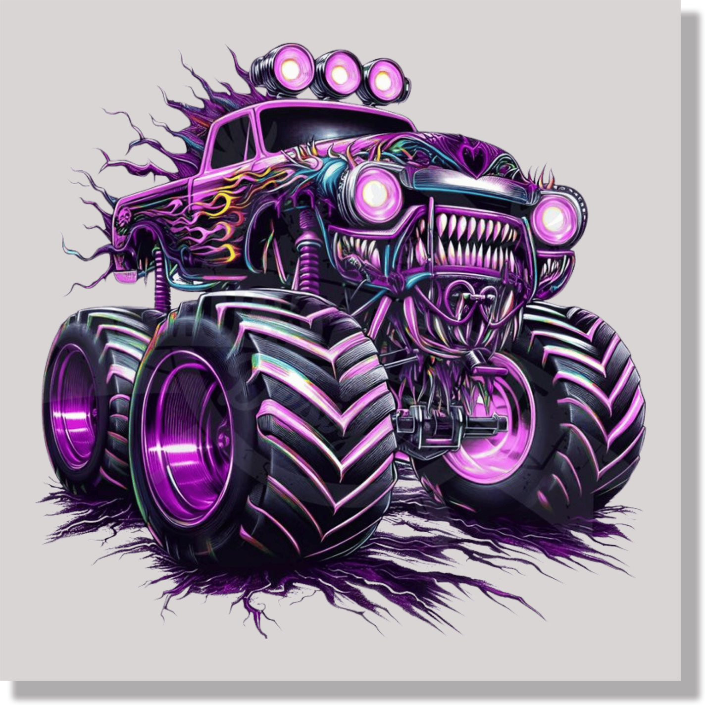 Monster Truck Purple 2 DTF Transfer