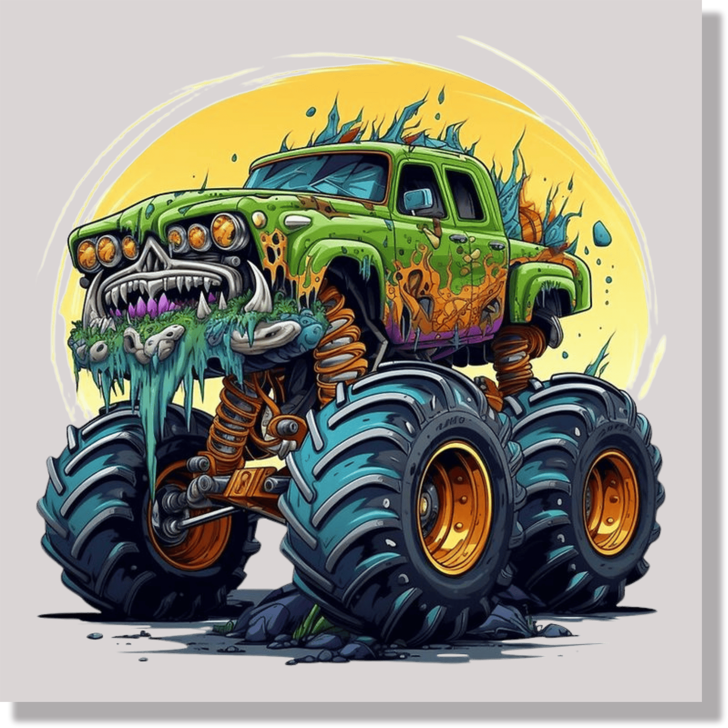 Monster Truck Zombie DTF Transfer