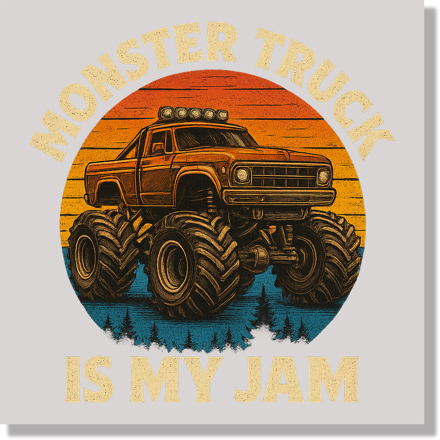 Monster Trucks Are My Jam DTF Transfer
