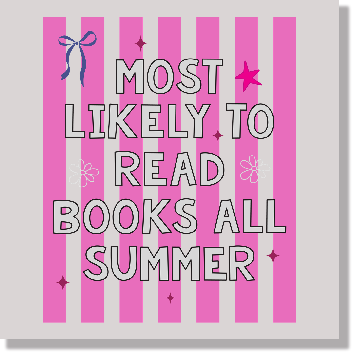 Most Likely To Read Books All Summer Women Funny DTF Transfer