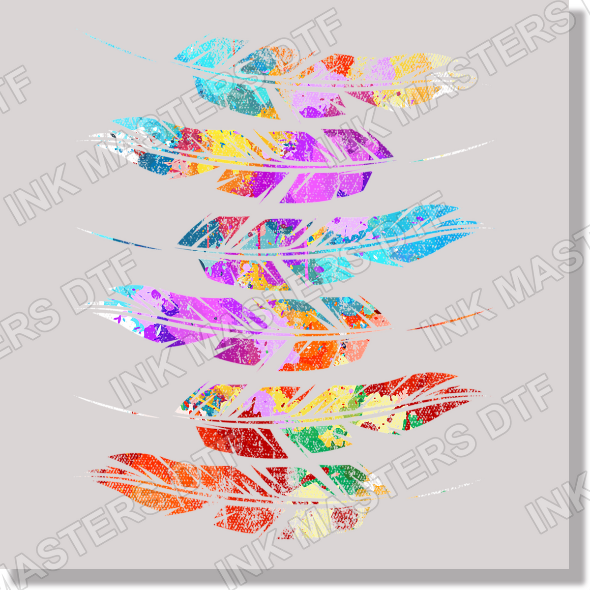 Native American Colorful Feathers DTF Transfer
