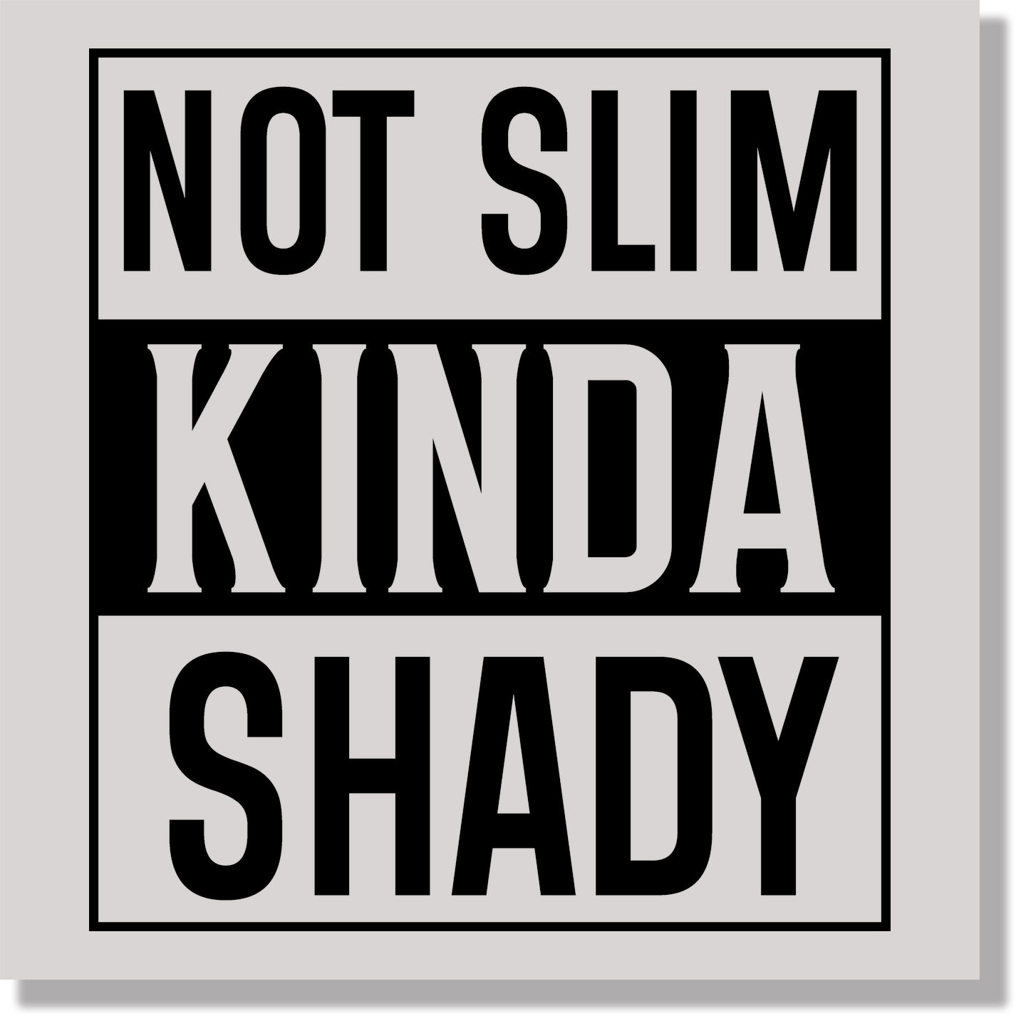 Not Slim Kinda Shady Funny DTF Transfer