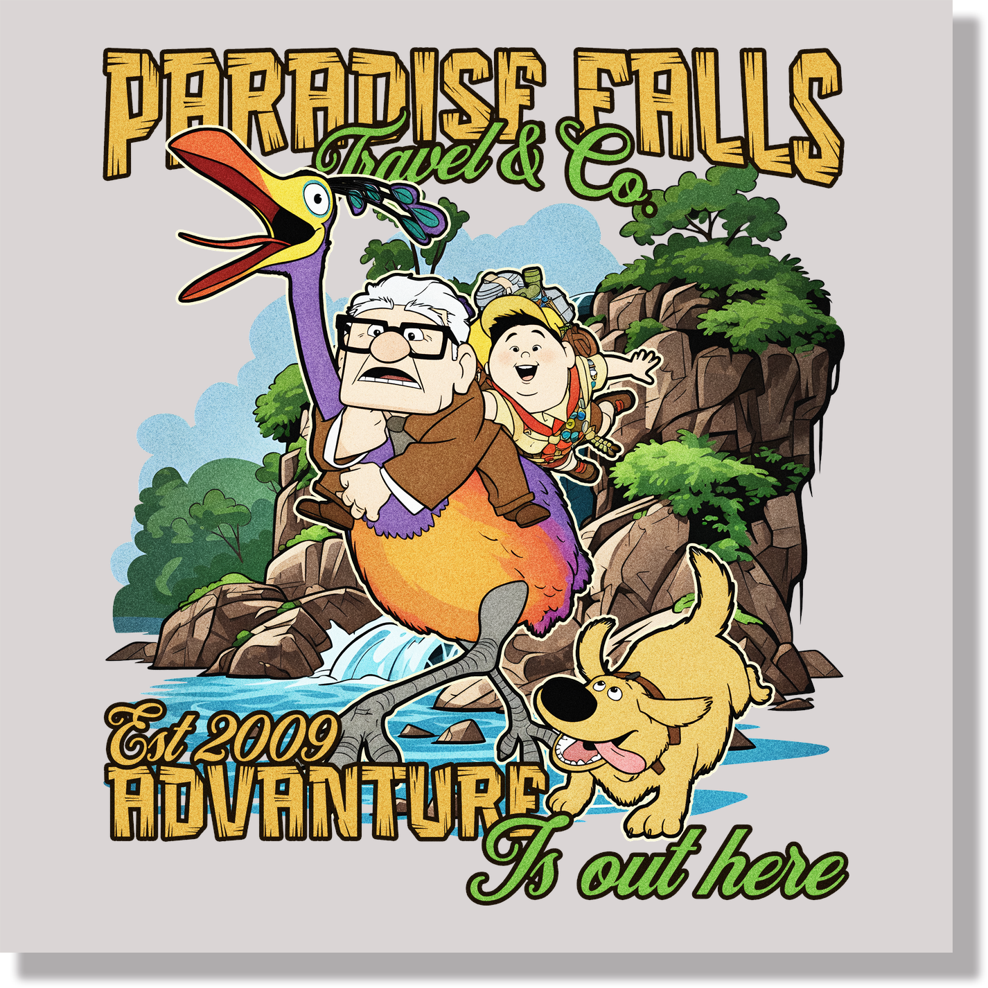 Paradise Falls Travel & Co Disney Up DTF Transfer