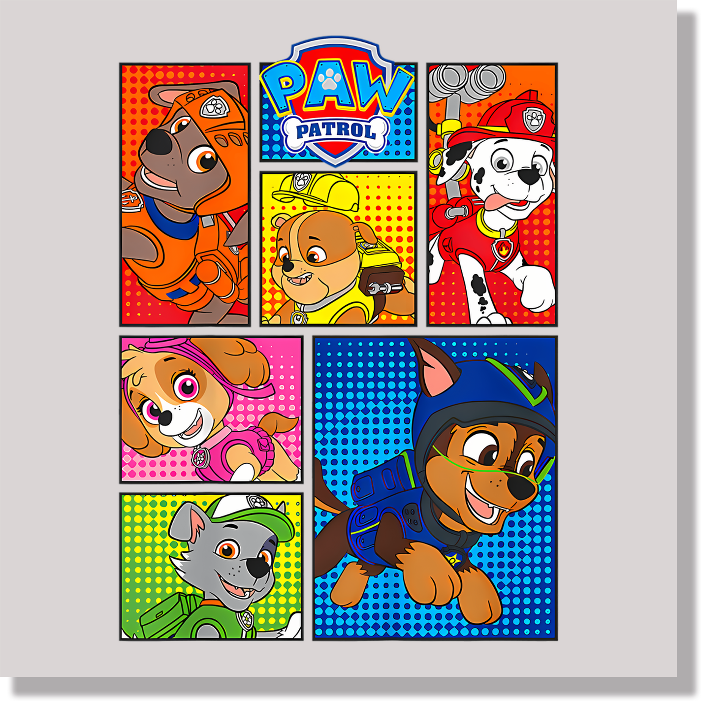 Paw Patrol Comic Page DTF Transfer
