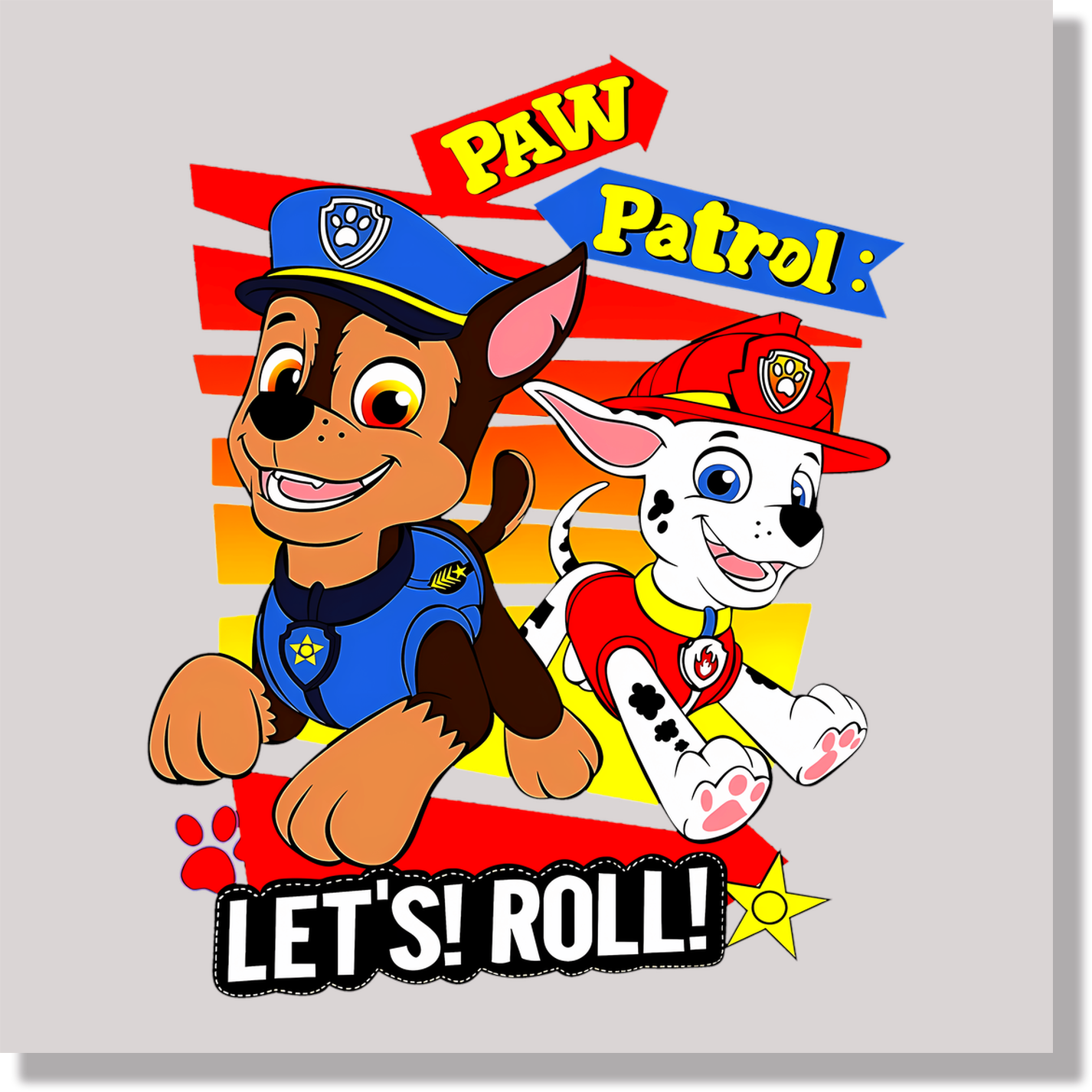 Paw Patrol Let's Roll DTF Transfer