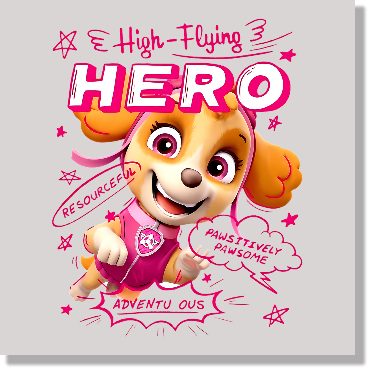 Paw Patrol Skye All Pink DTF Transfer