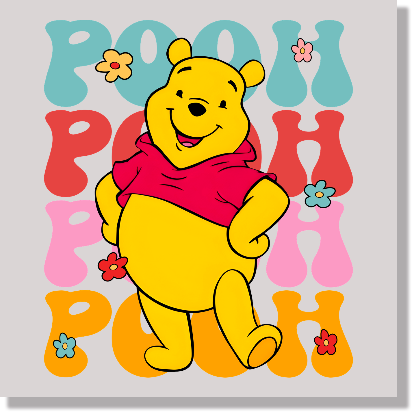 Pooh Repeated Name DTF Transfer
