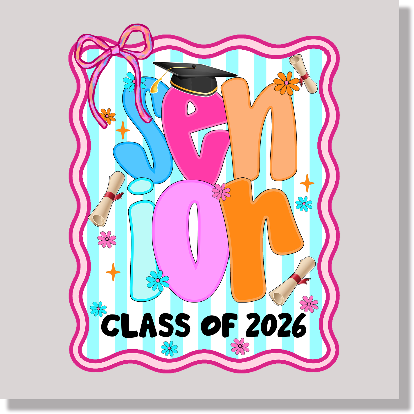 Preppy Senior Class Of 2026 School & Education DTF Transfer