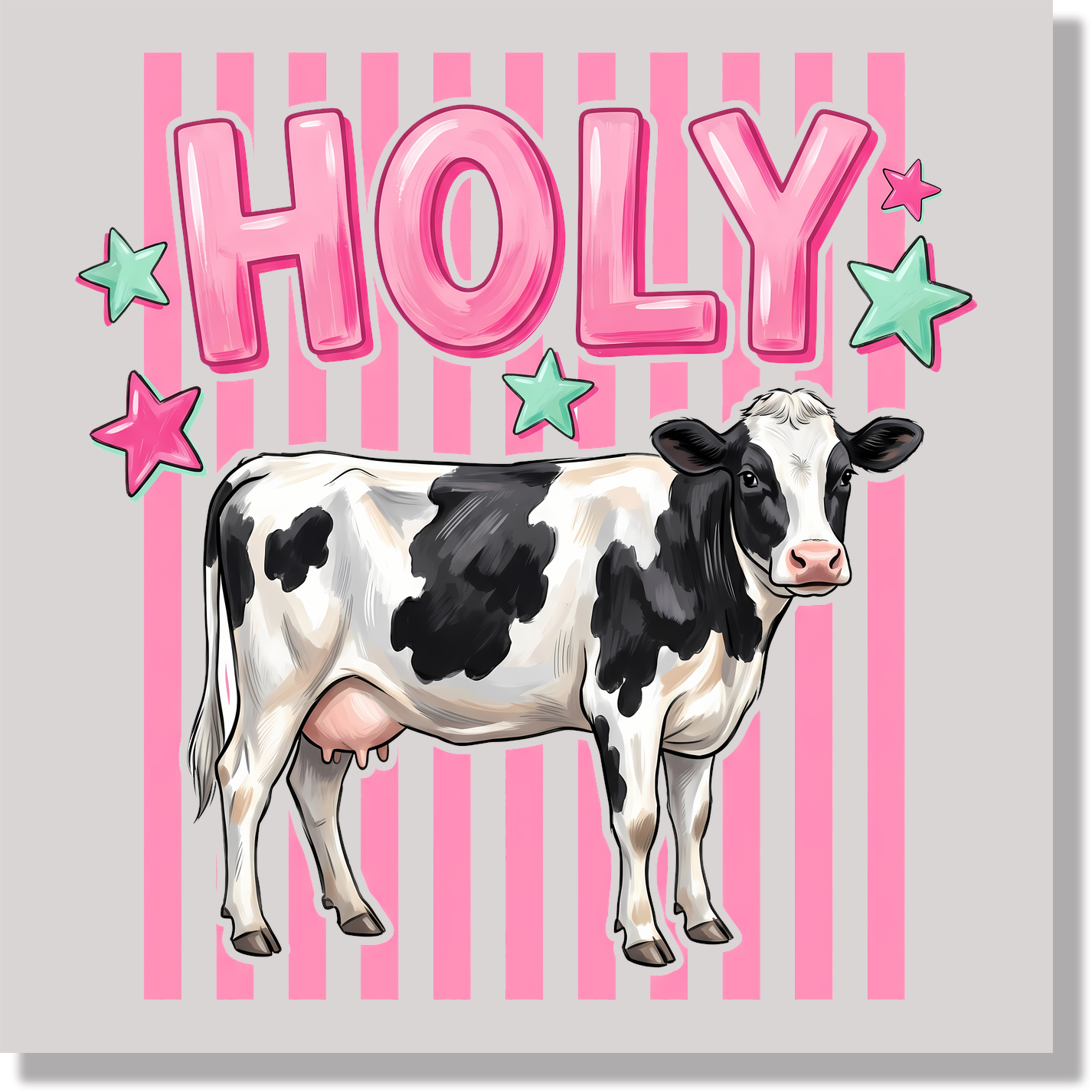 Preppy Stripe Holy Cow DTF Transfer