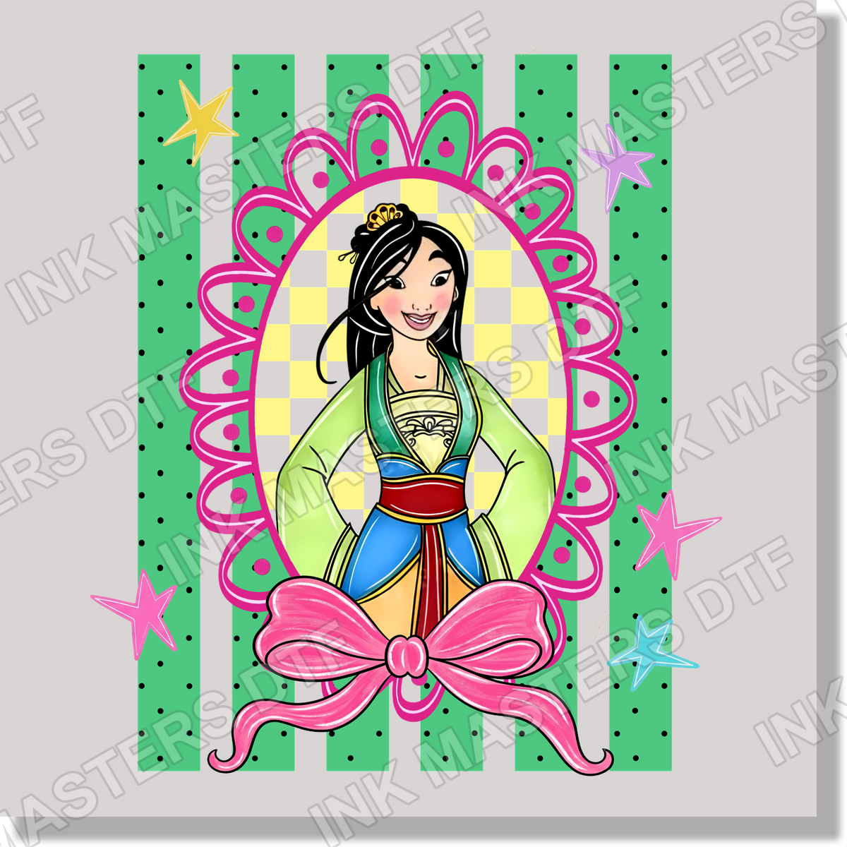 Preppy Stripes Mulan DTF Transfer
