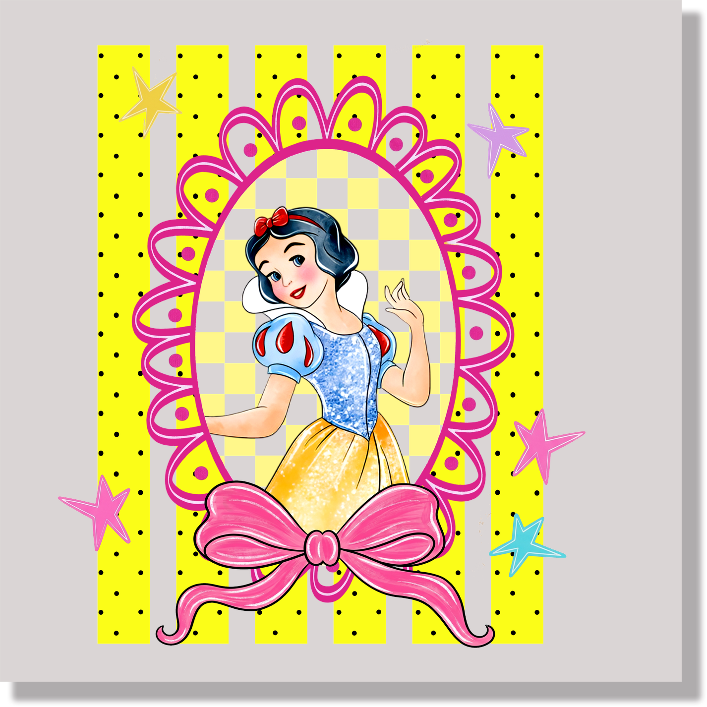 Preppy Stripes Snow White DTF Transfer