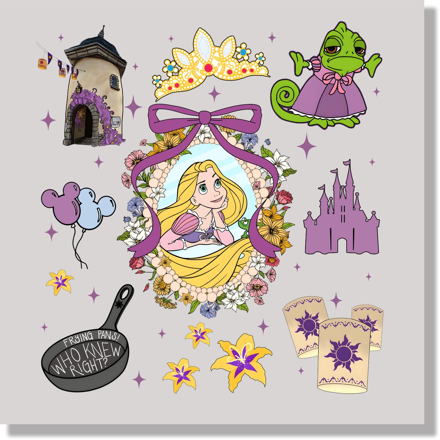 Rapunzel Collage DTF Transfer