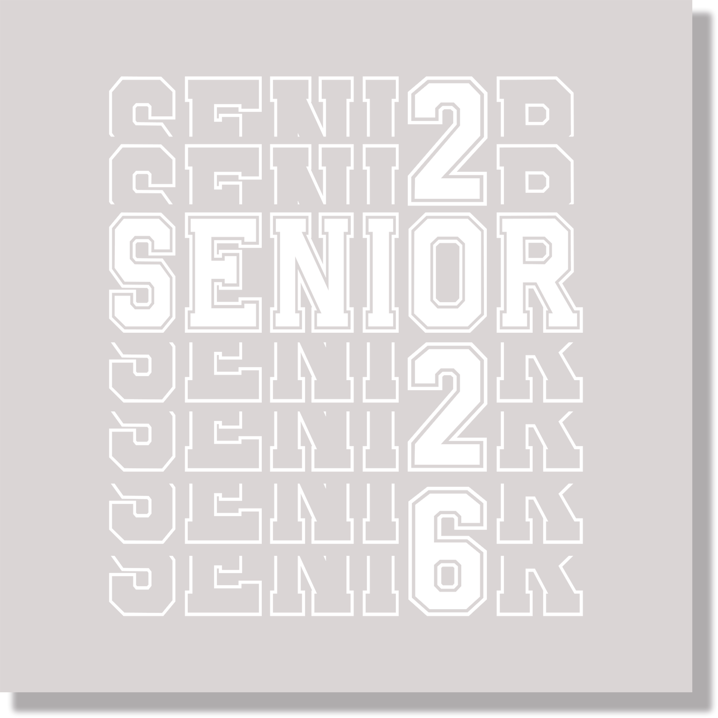 Senior 2026 White Text School & Education DTF Transfer