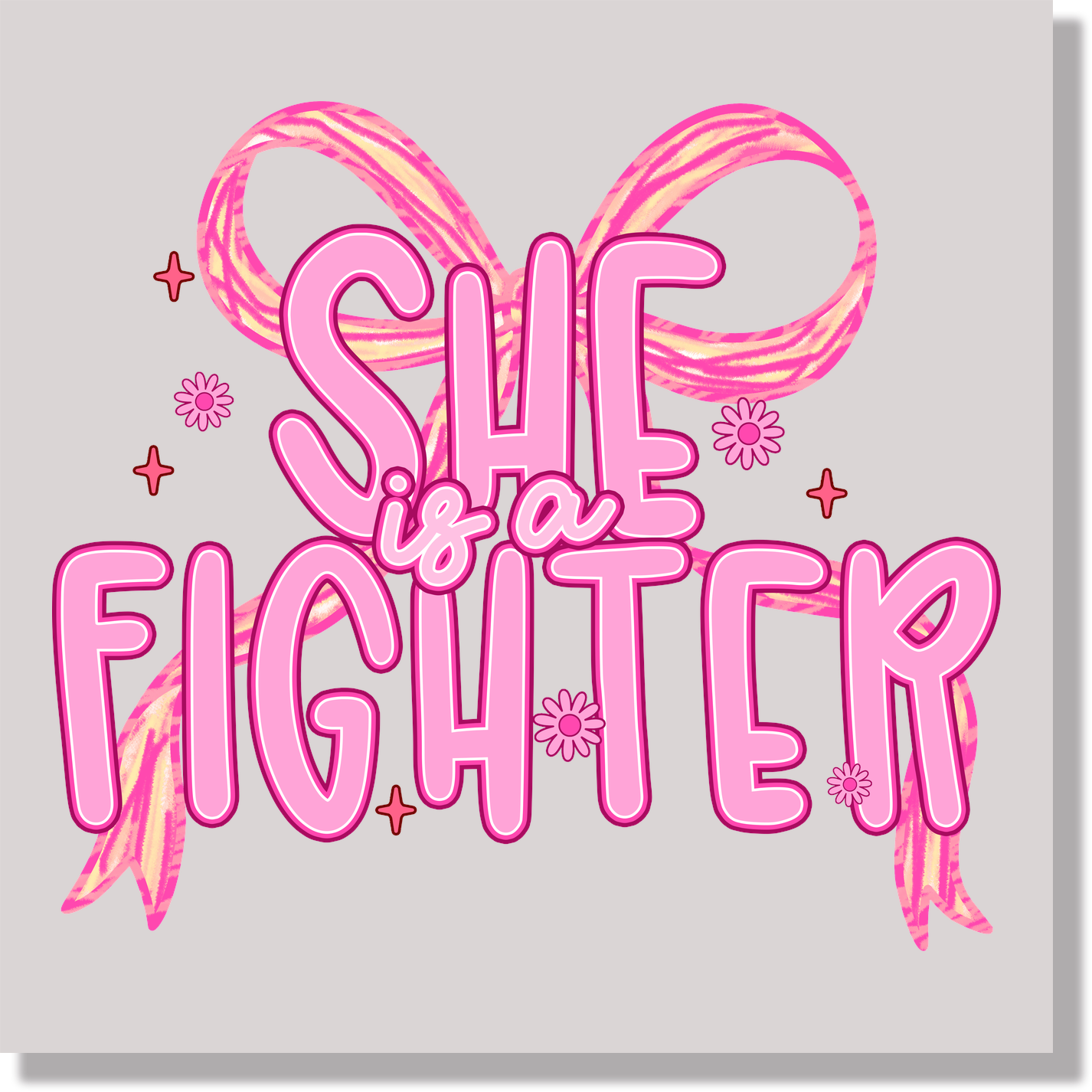 She Is A Fighter Breast Cancer Awareness DTF Transfer