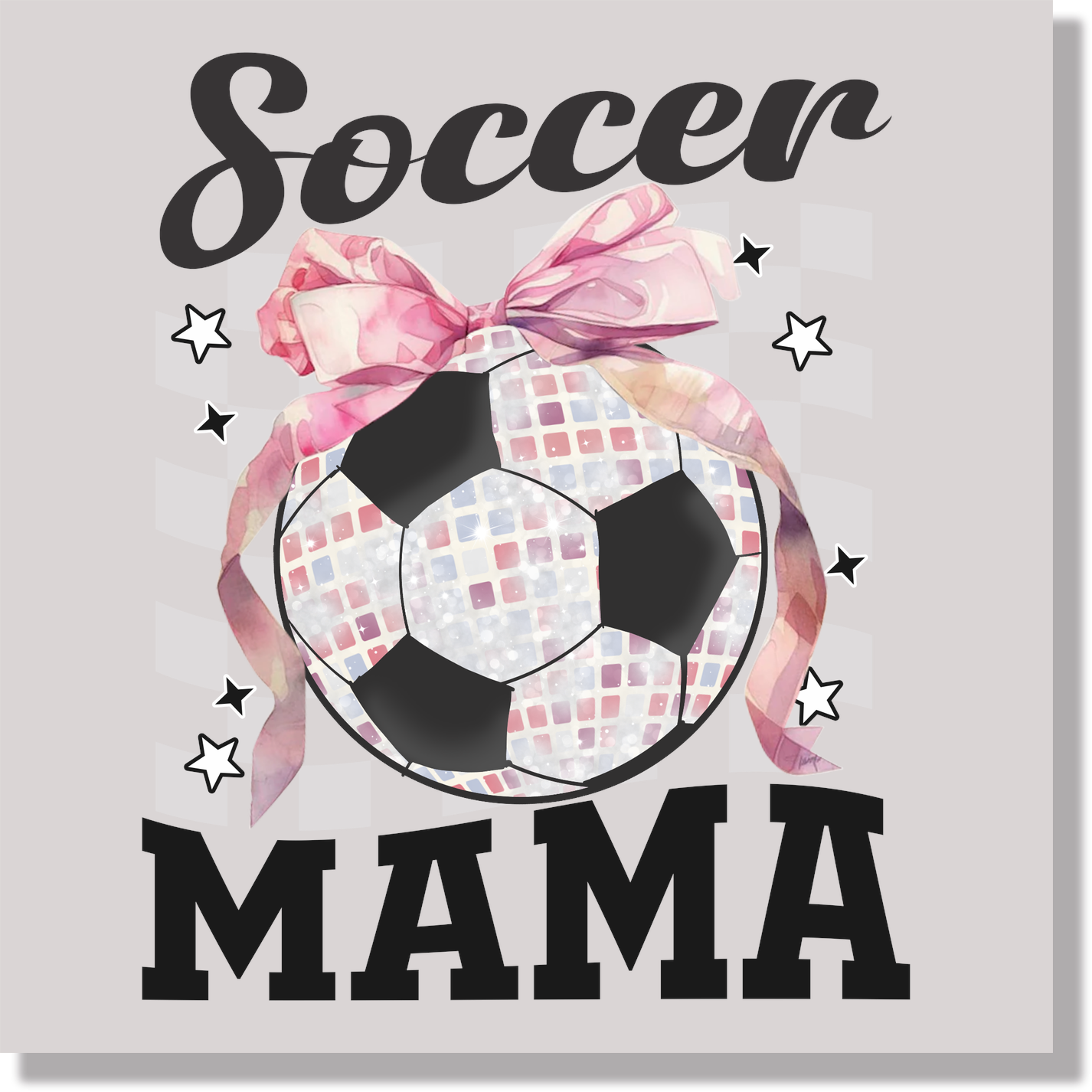Soccer Mama Pink Bow DTF Transfer