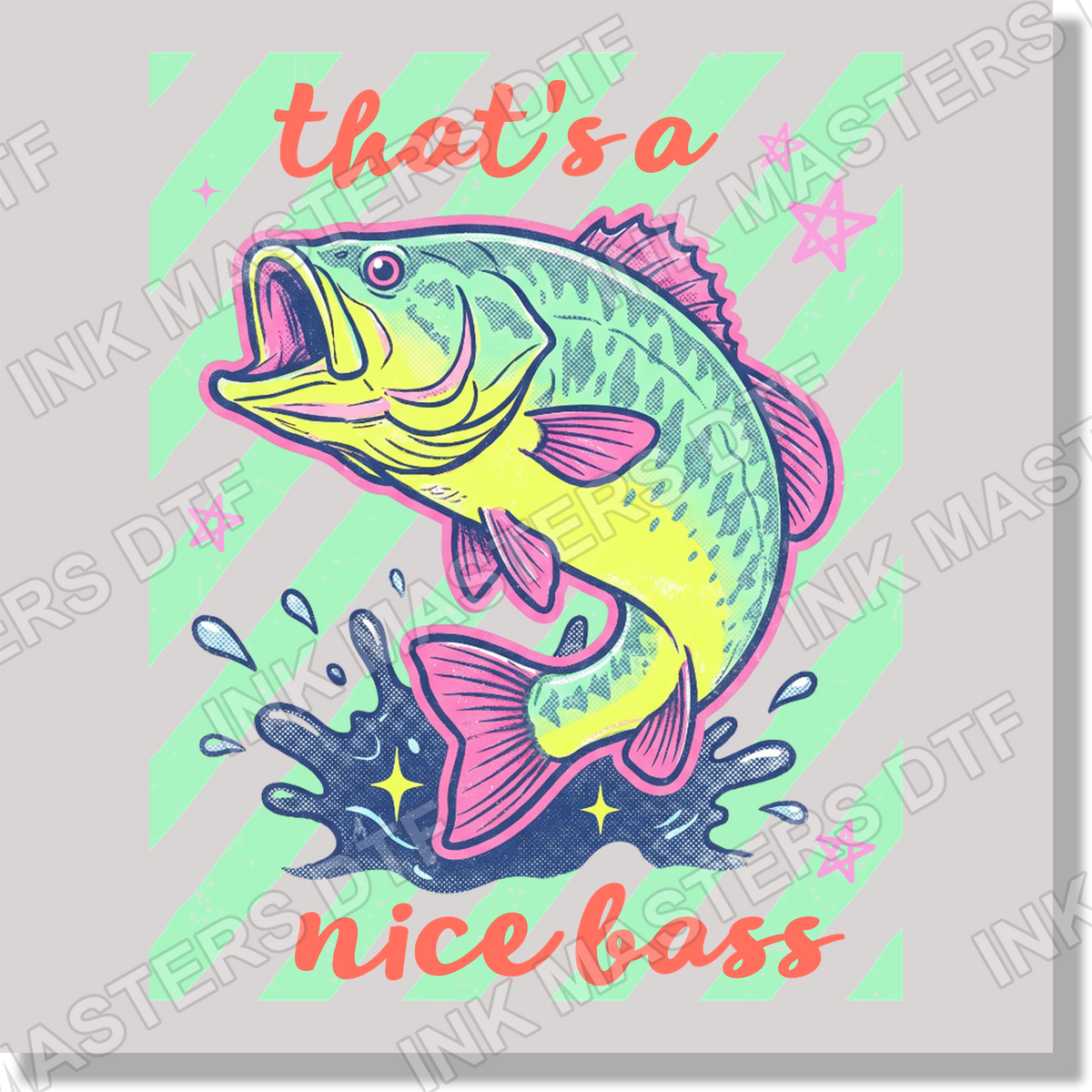 Summer That's A Nice Bass Fish Preppy Funny DTF Transfer