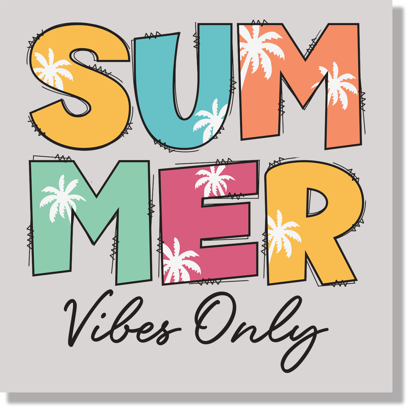 Summer Vibes Only Women DTF Transfer