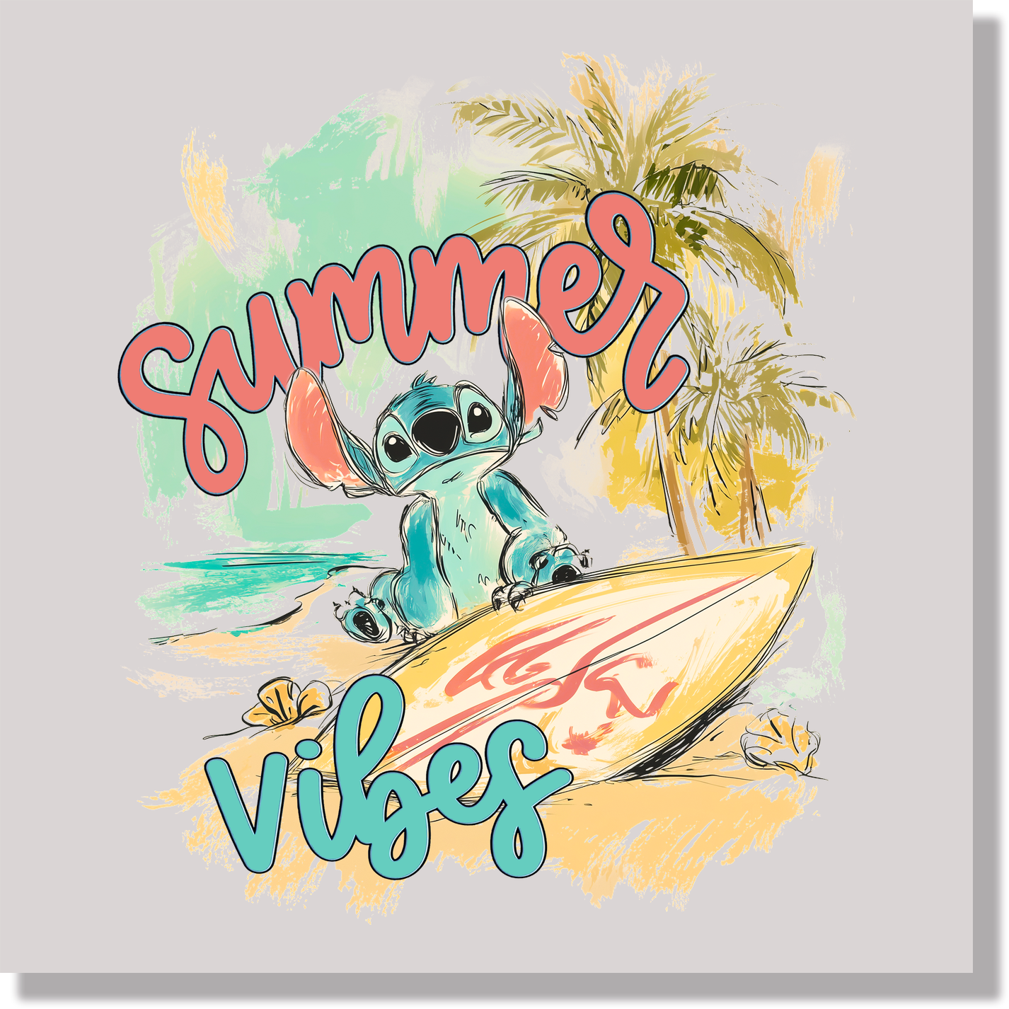 Summer Vibes Stitch DTF Transfer